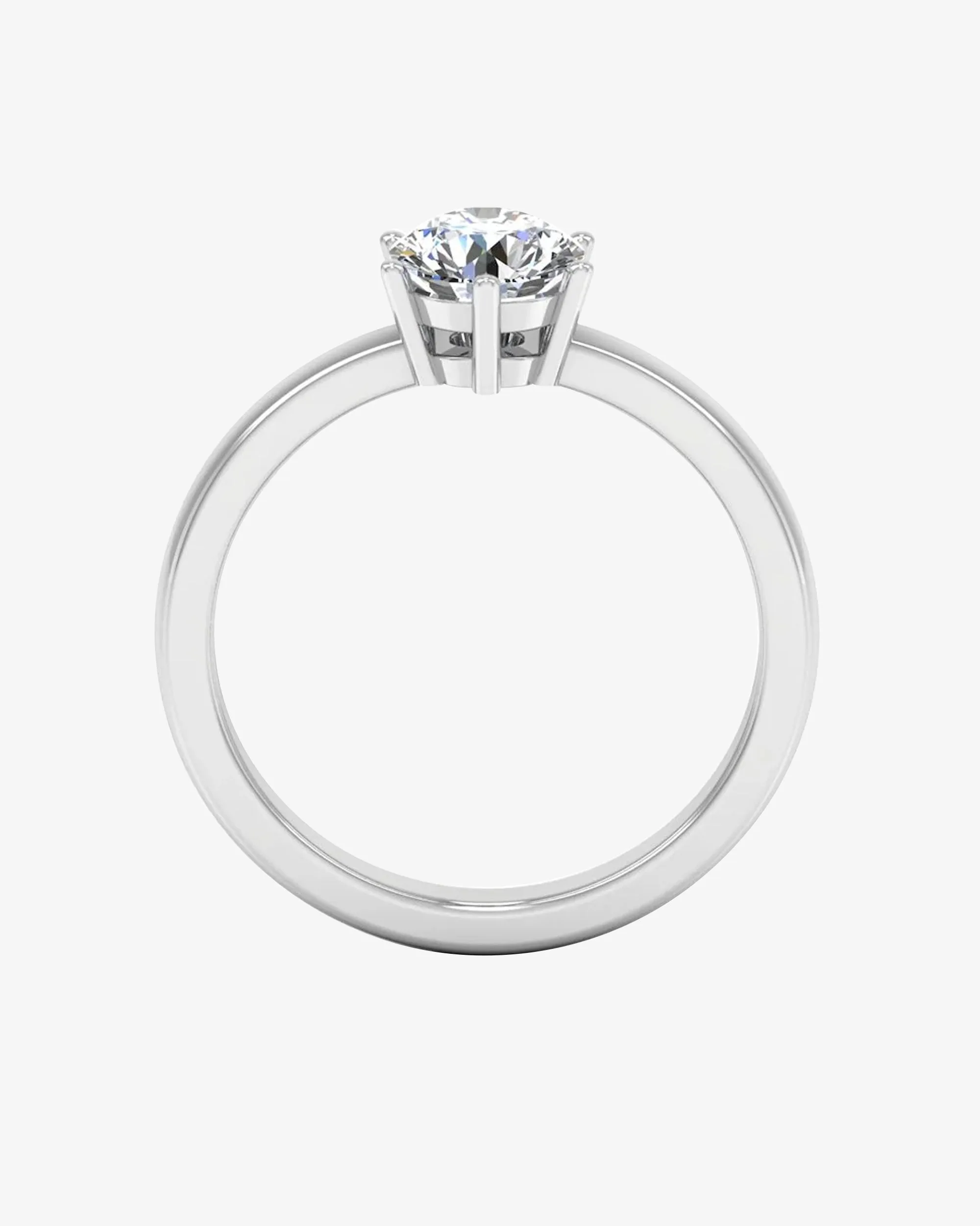 Moissanite Brilliant Solitaire Engagement Ring - in 14k gold (view 6 of 8)