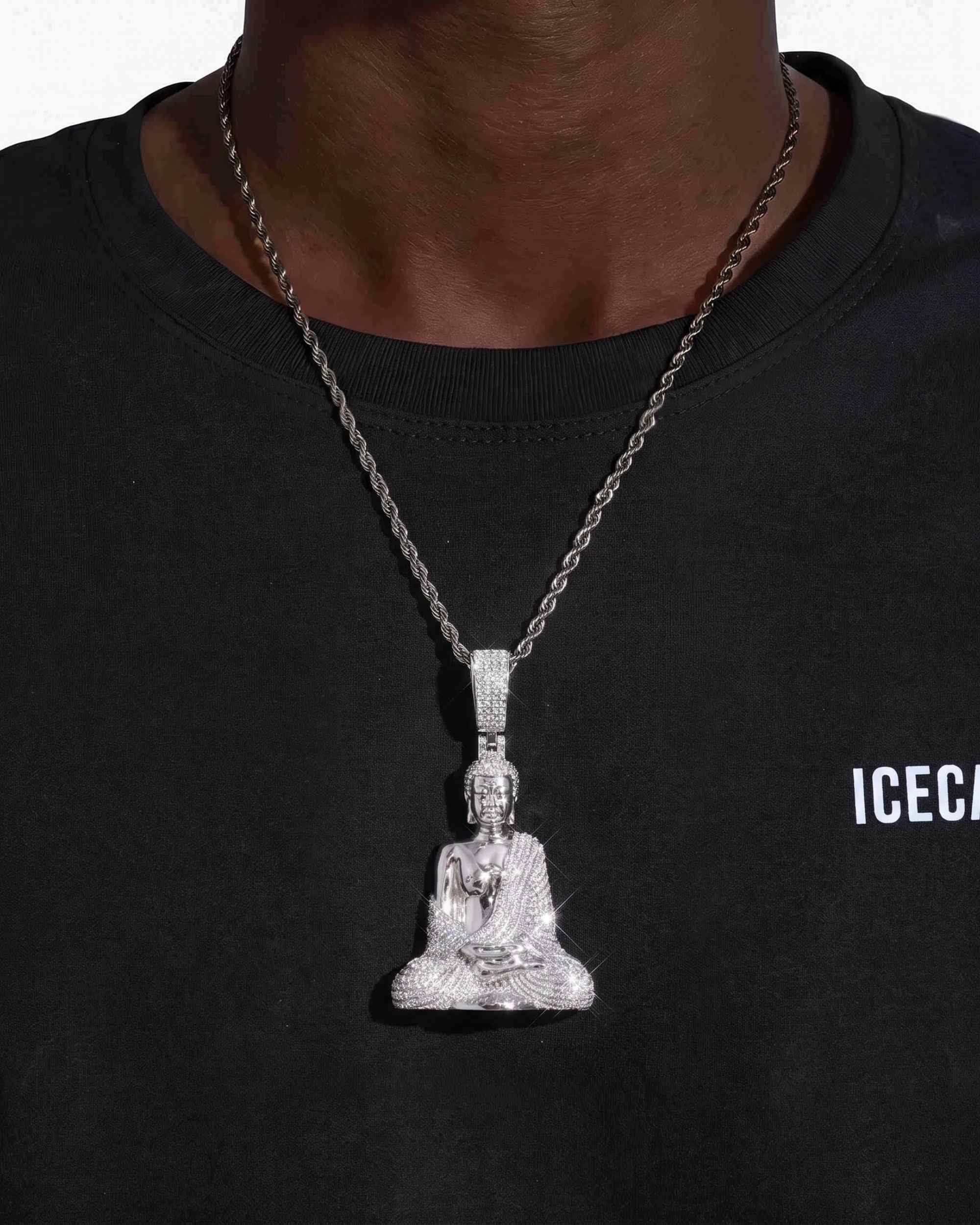 Moissanite Buddha Pendant 14K Gold (view 6 of 9)