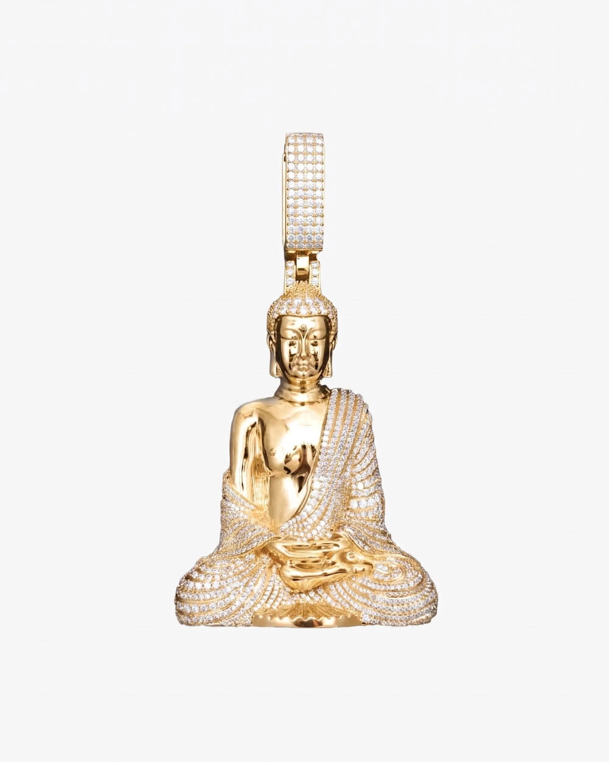 Moissanite Buddha Pendant 14K Gold (view 7 of 9)