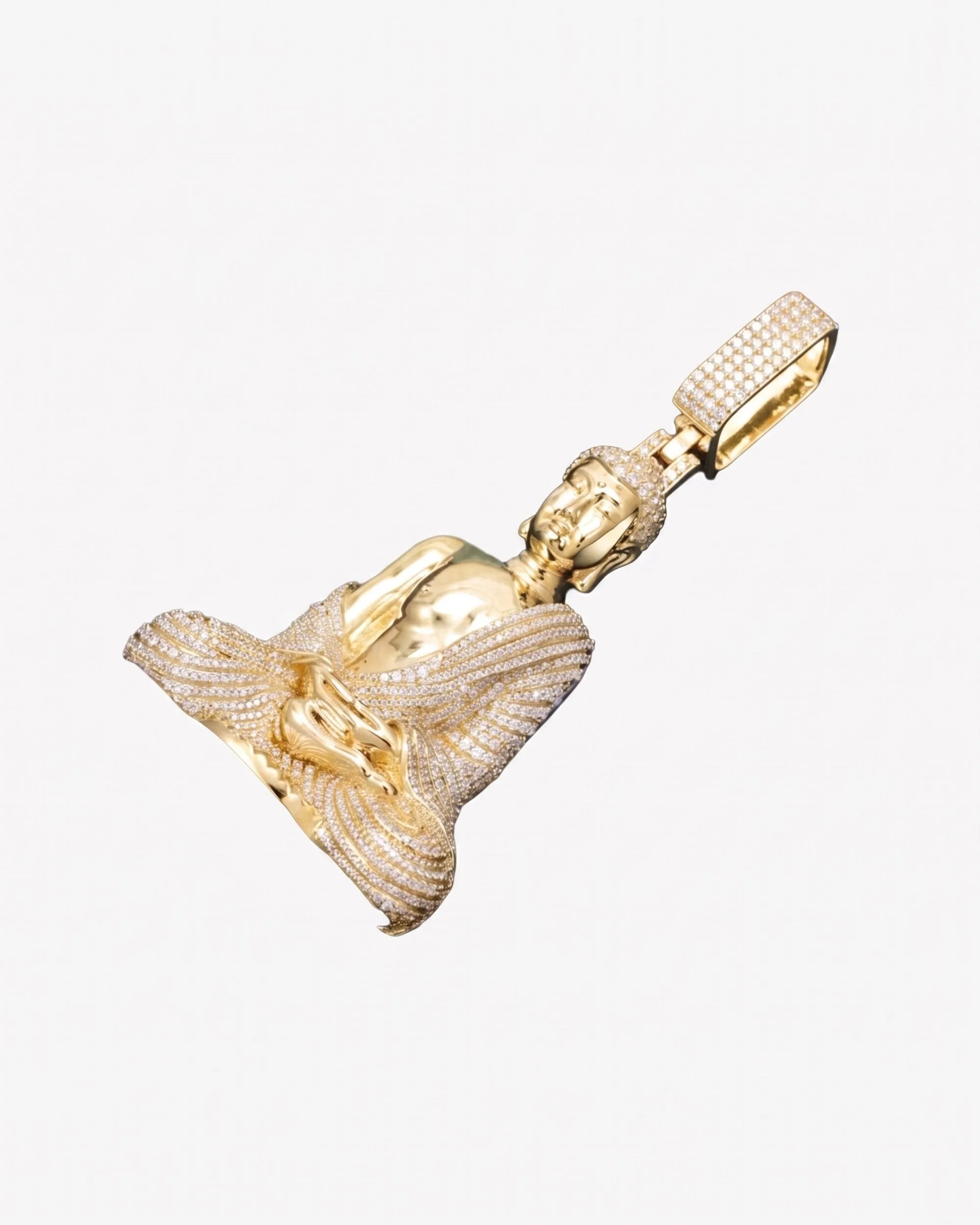 Moissanite Buddha Pendant 14K Gold (view 9 of 9)