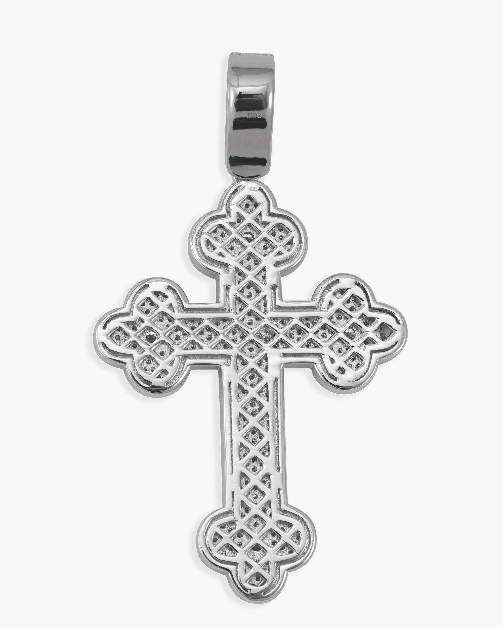 Moissanite Clover Cross Pendant 14K Gold (view 4 of 11)