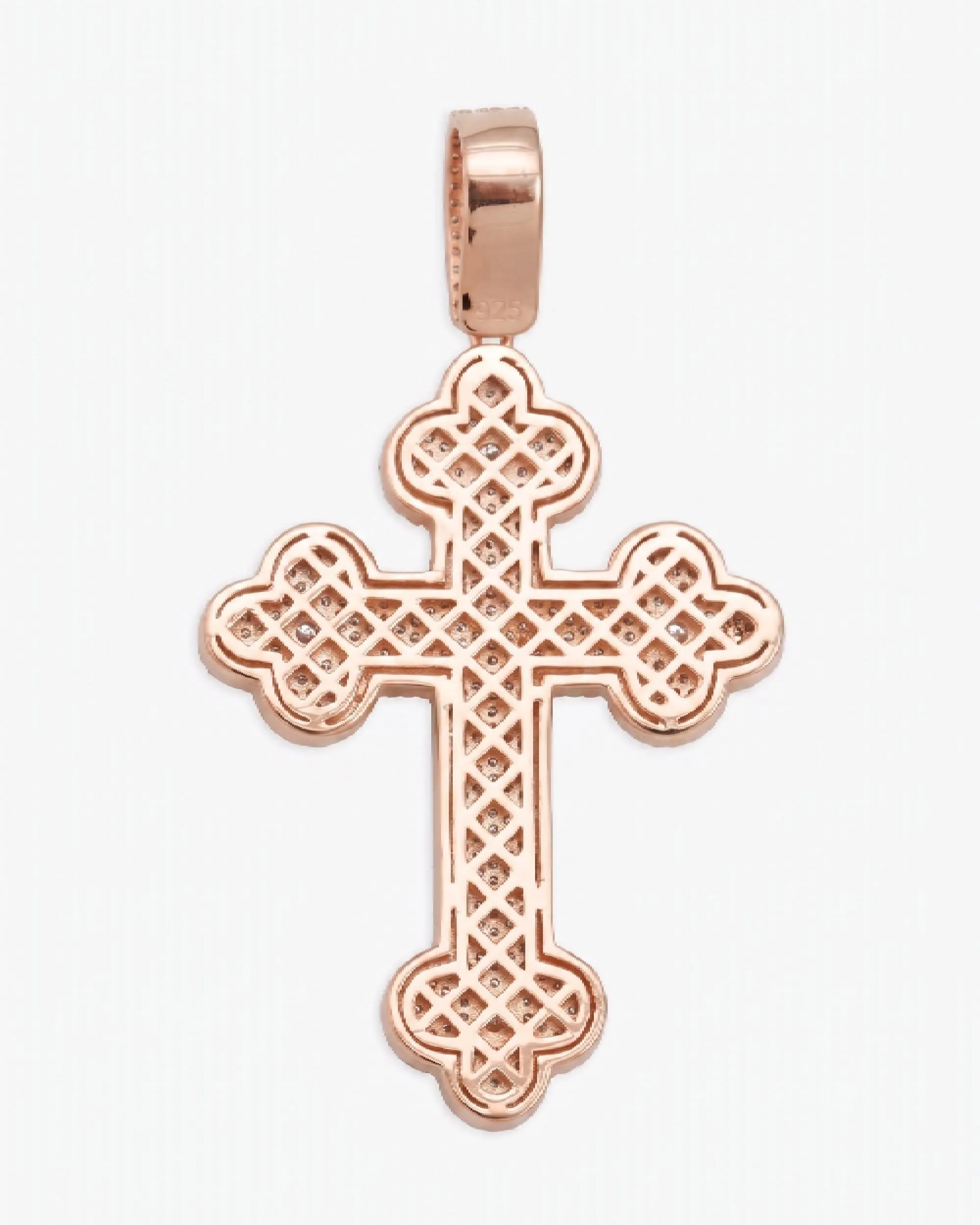 Moissanite Clover Cross Pendant 14K Gold (view 10 of 11)