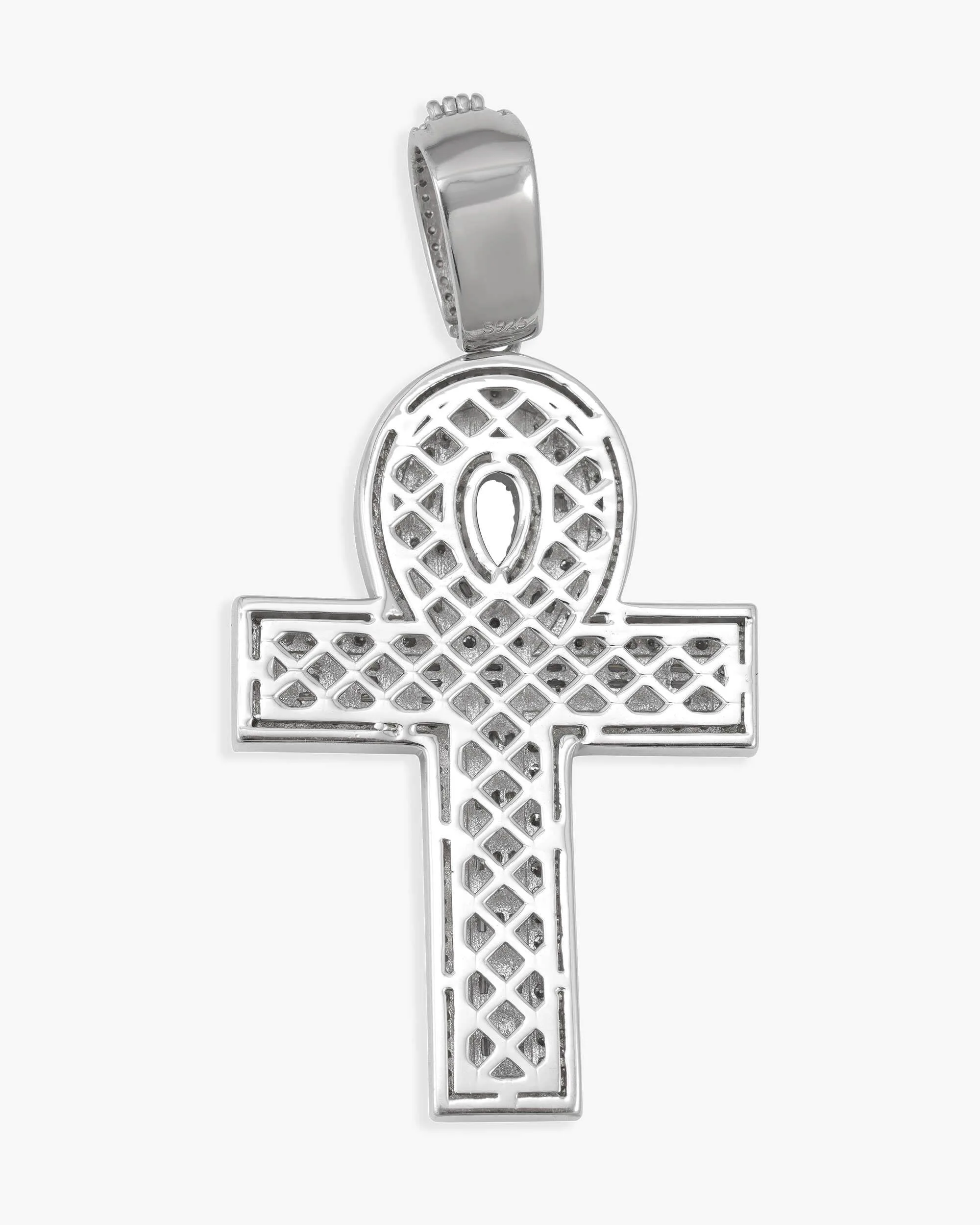 Moissanite Cross Hoop Pendant 14K - earrings (view 3 of 10)