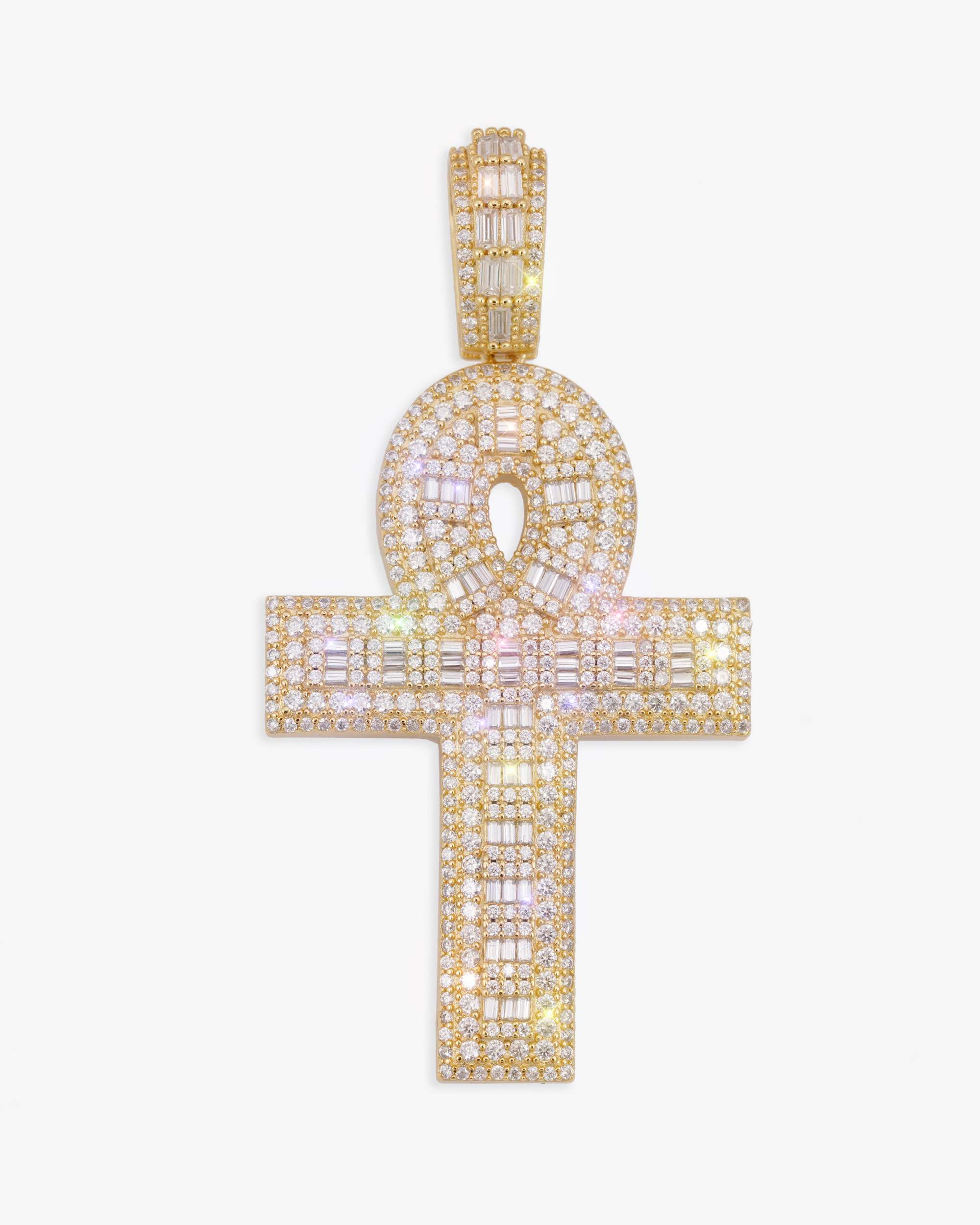 Moissanite Cross Hoop Pendant 14K - earrings (view 5 of 10)