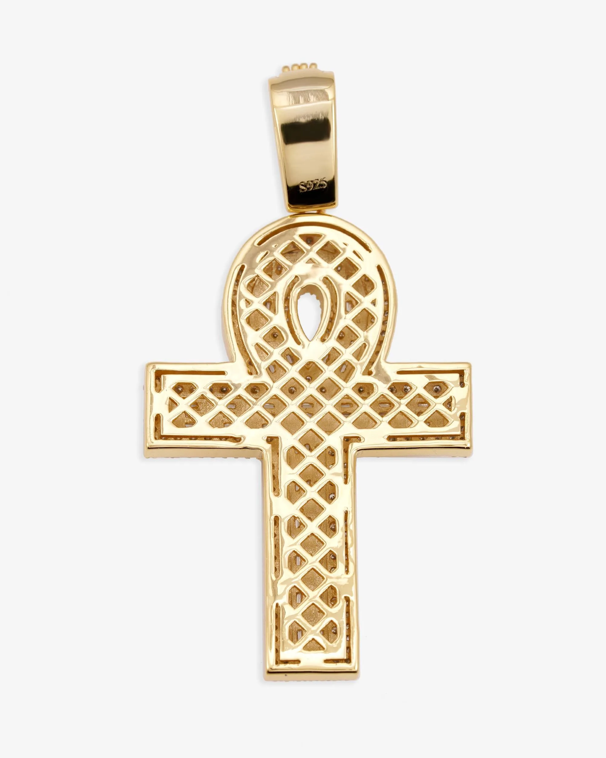 Moissanite Cross Hoop Pendant 14K - earrings (view 6 of 10)