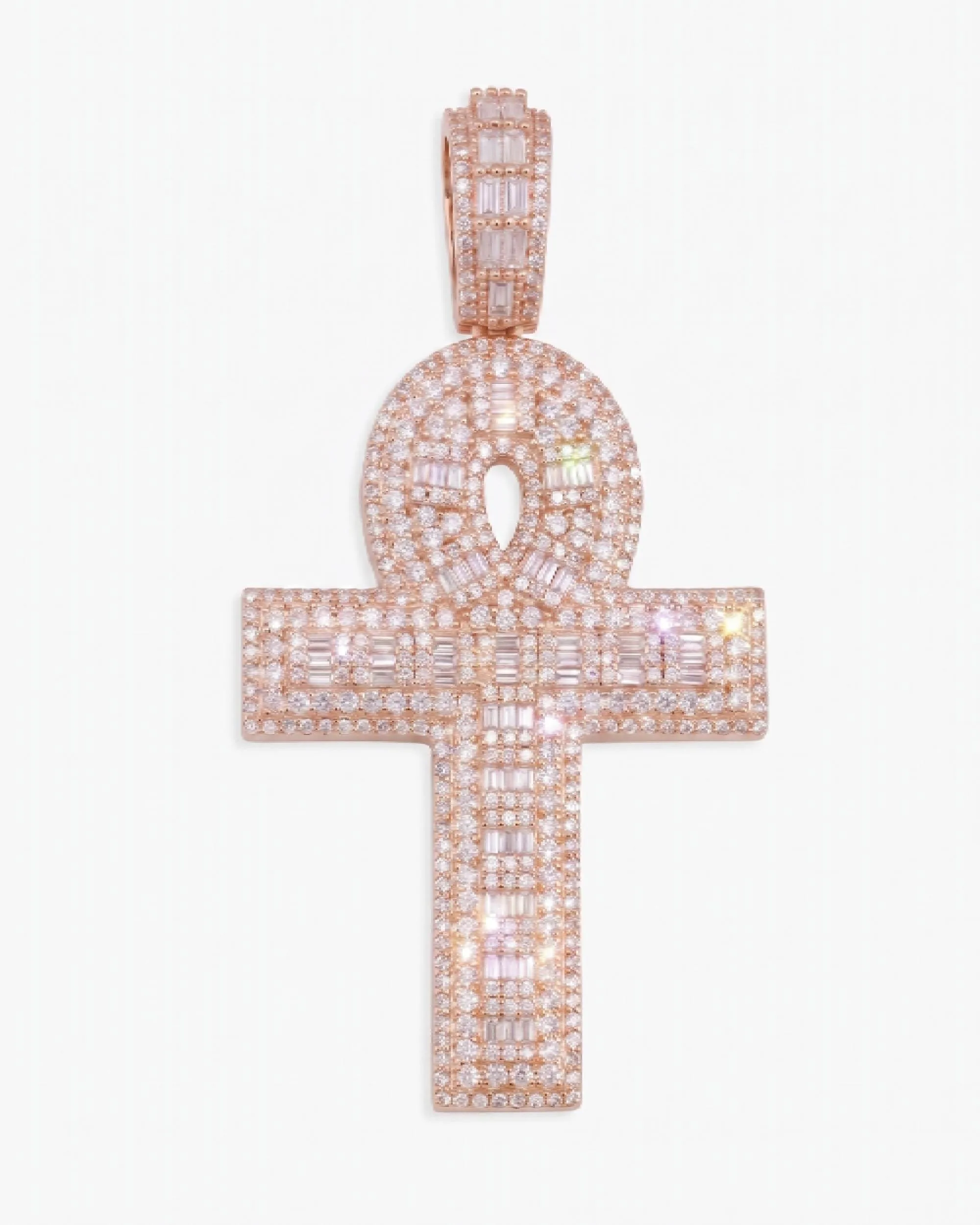 Moissanite Cross Hoop Pendant 14K - earrings (view 8 of 10)