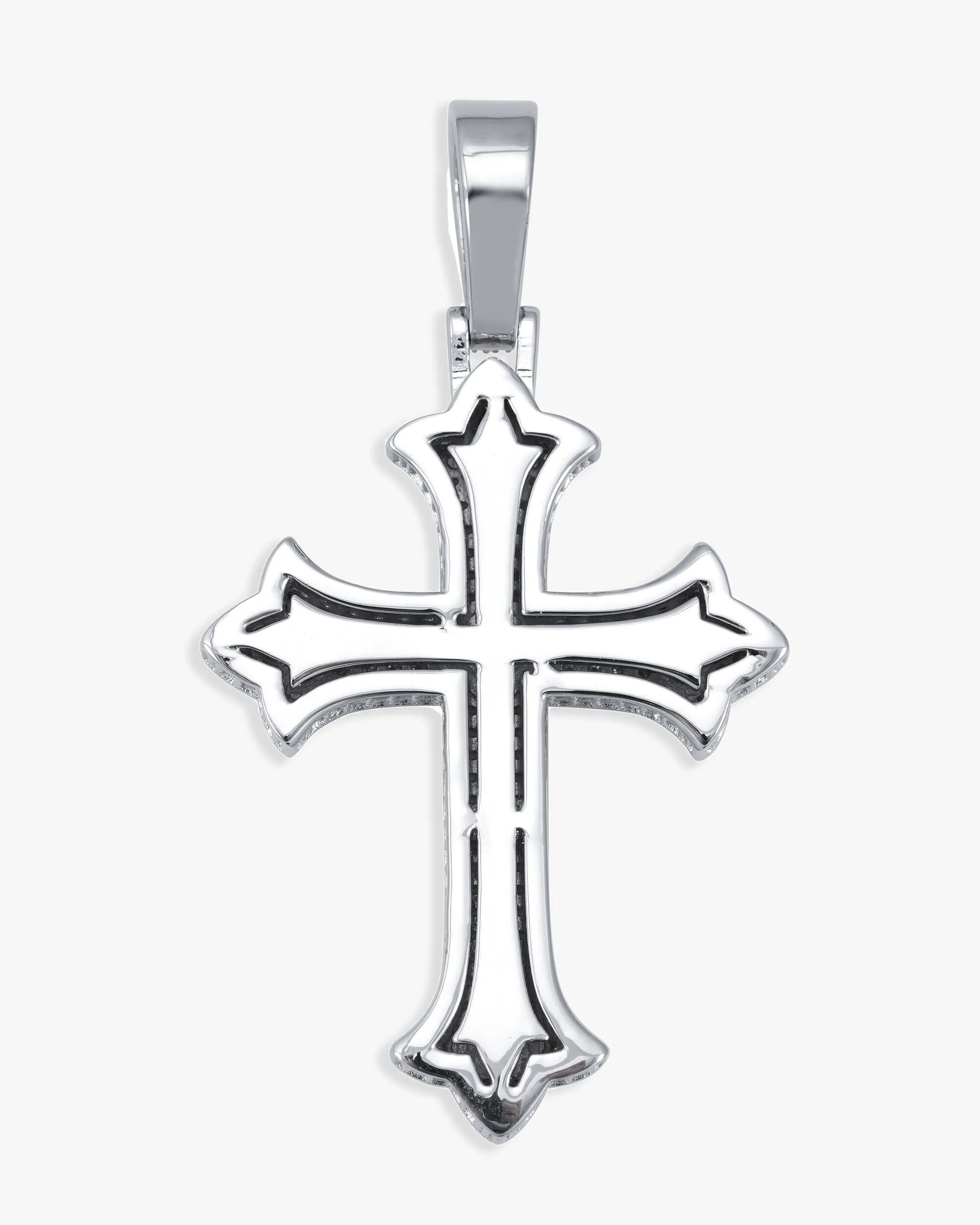 Moissanite Cross Pendant 14K Gold (view 5 of 6)