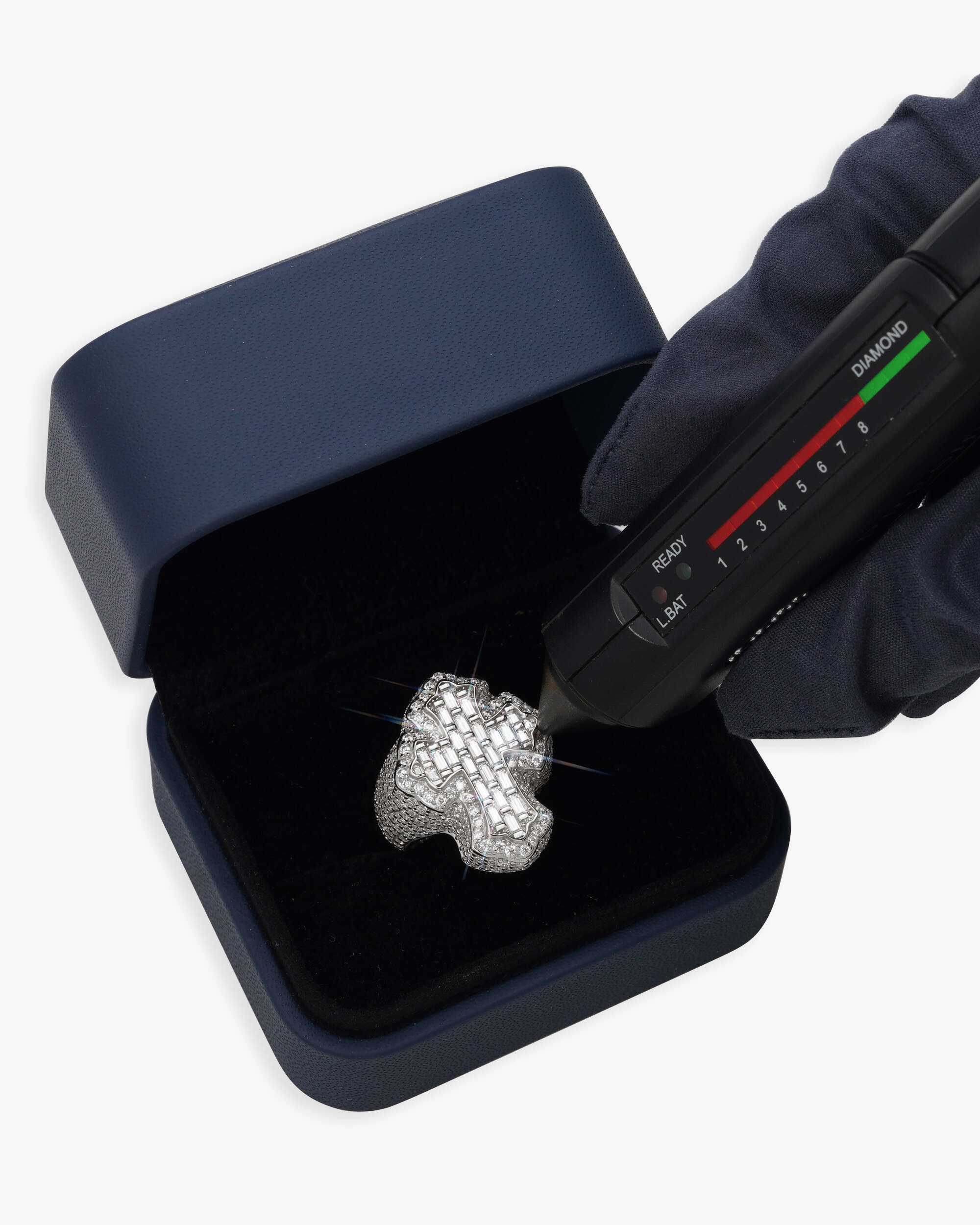 Moissanite Fleur Cross Ring 14K Gold (view 7 of 16)