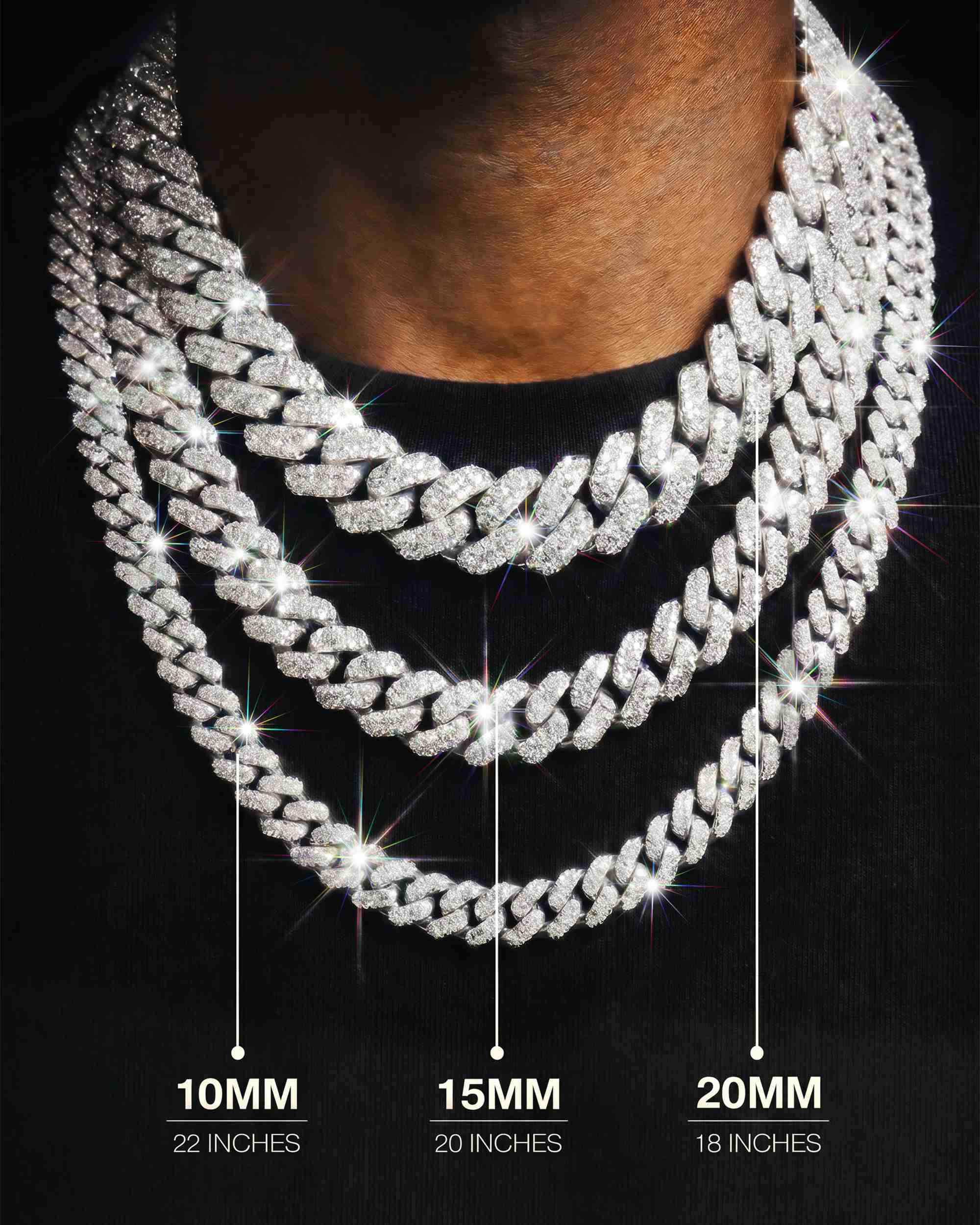 Moissanite Cuban Link Chain 14K Gold (ALL SIZES) (view 2 of 33)