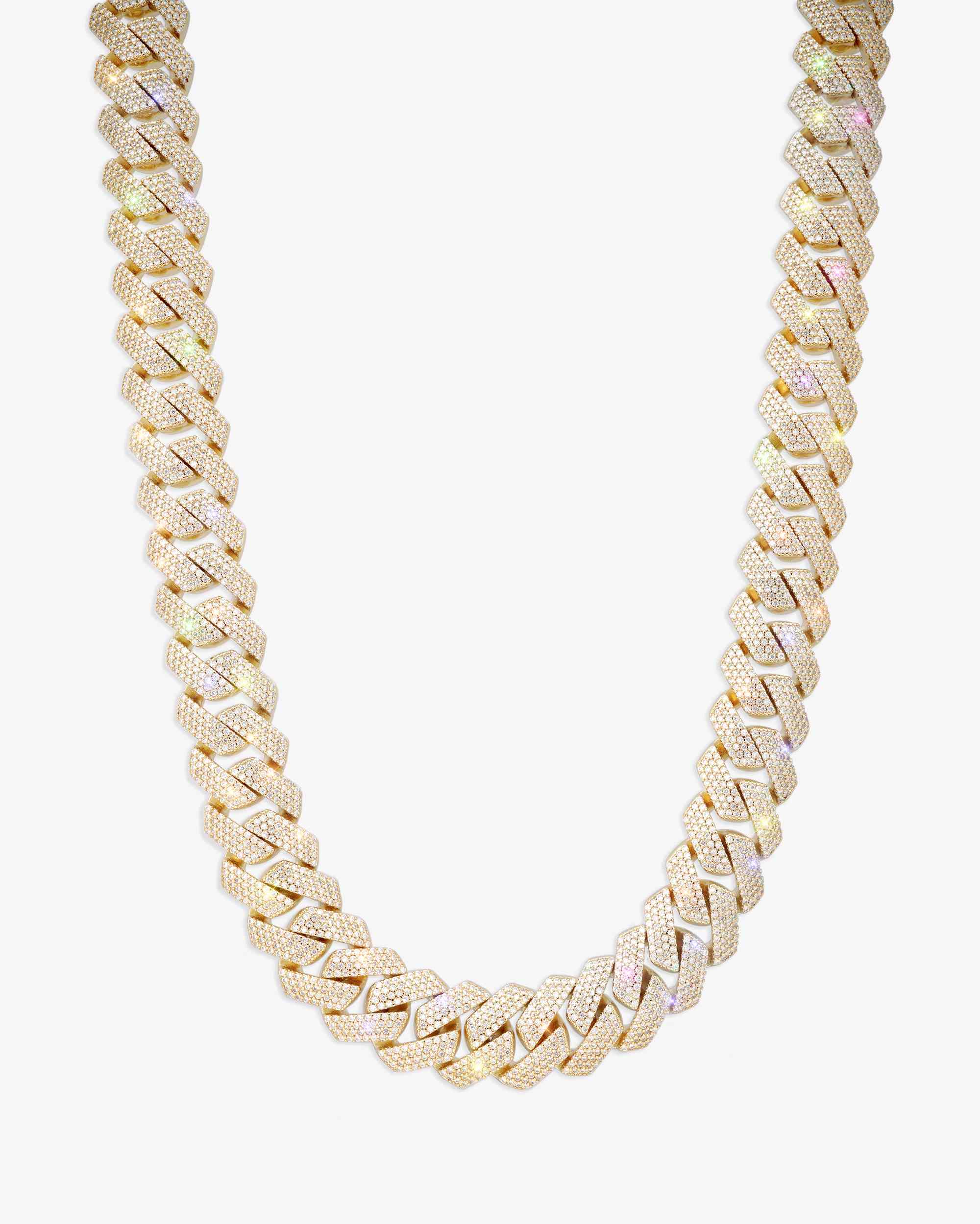 Moissanite Cuban Link Chain 14K Gold (ALL SIZES) (view 7 of 33)