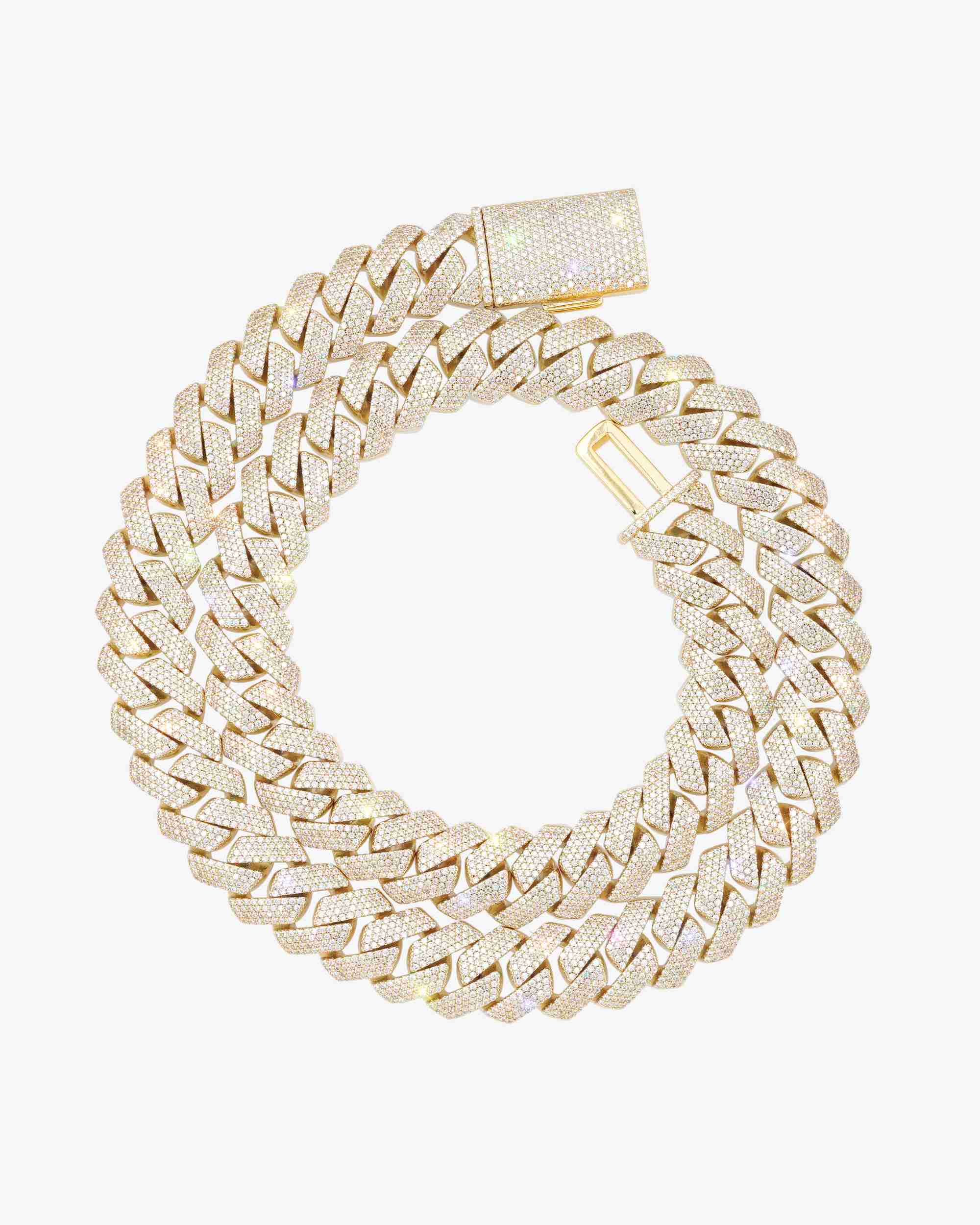 Moissanite Cuban Link Chain 14K Gold (ALL SIZES) (view 9 of 33)