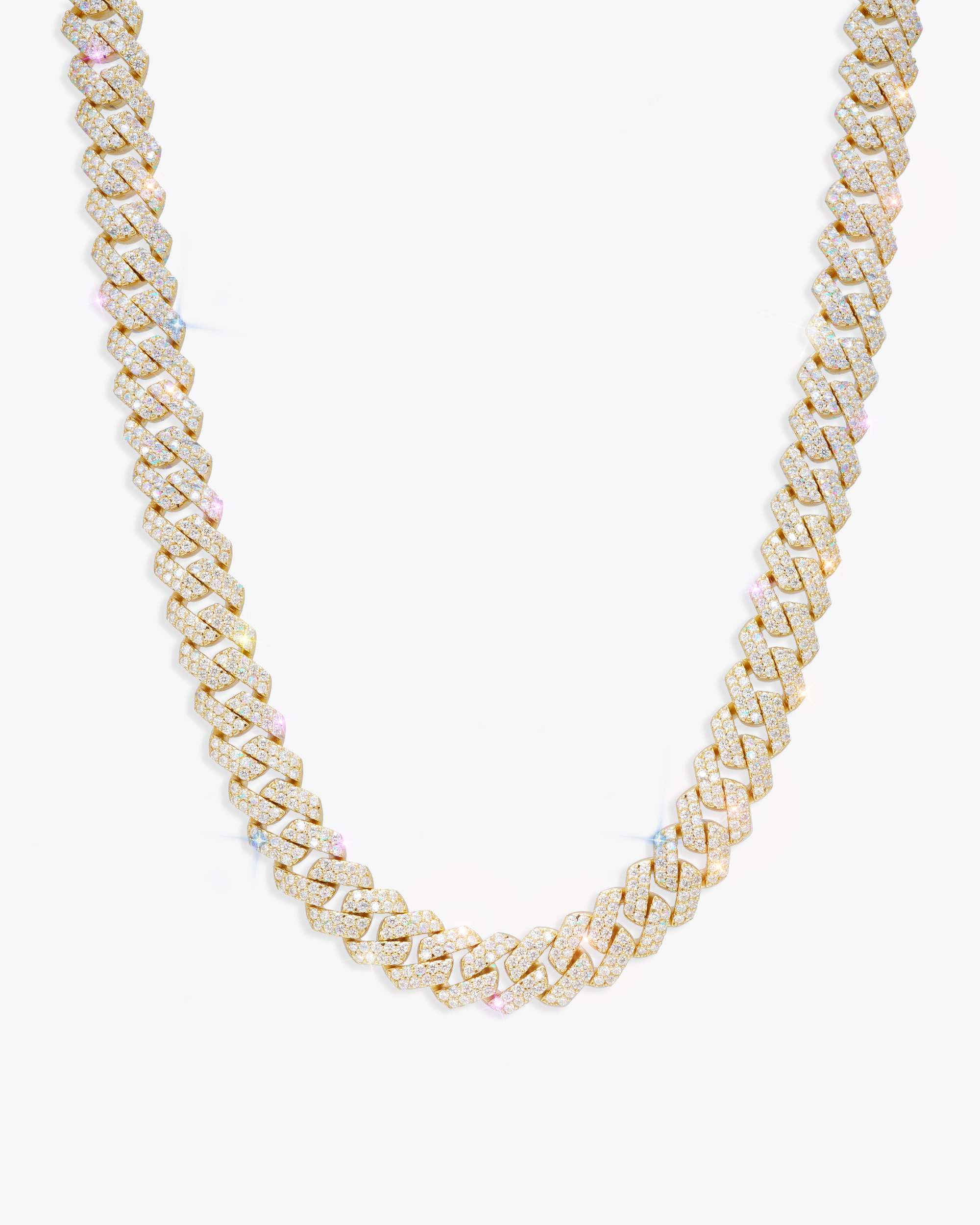 Moissanite Cuban Link Chain 14K Gold (ALL SIZES) (view 24 of 33)