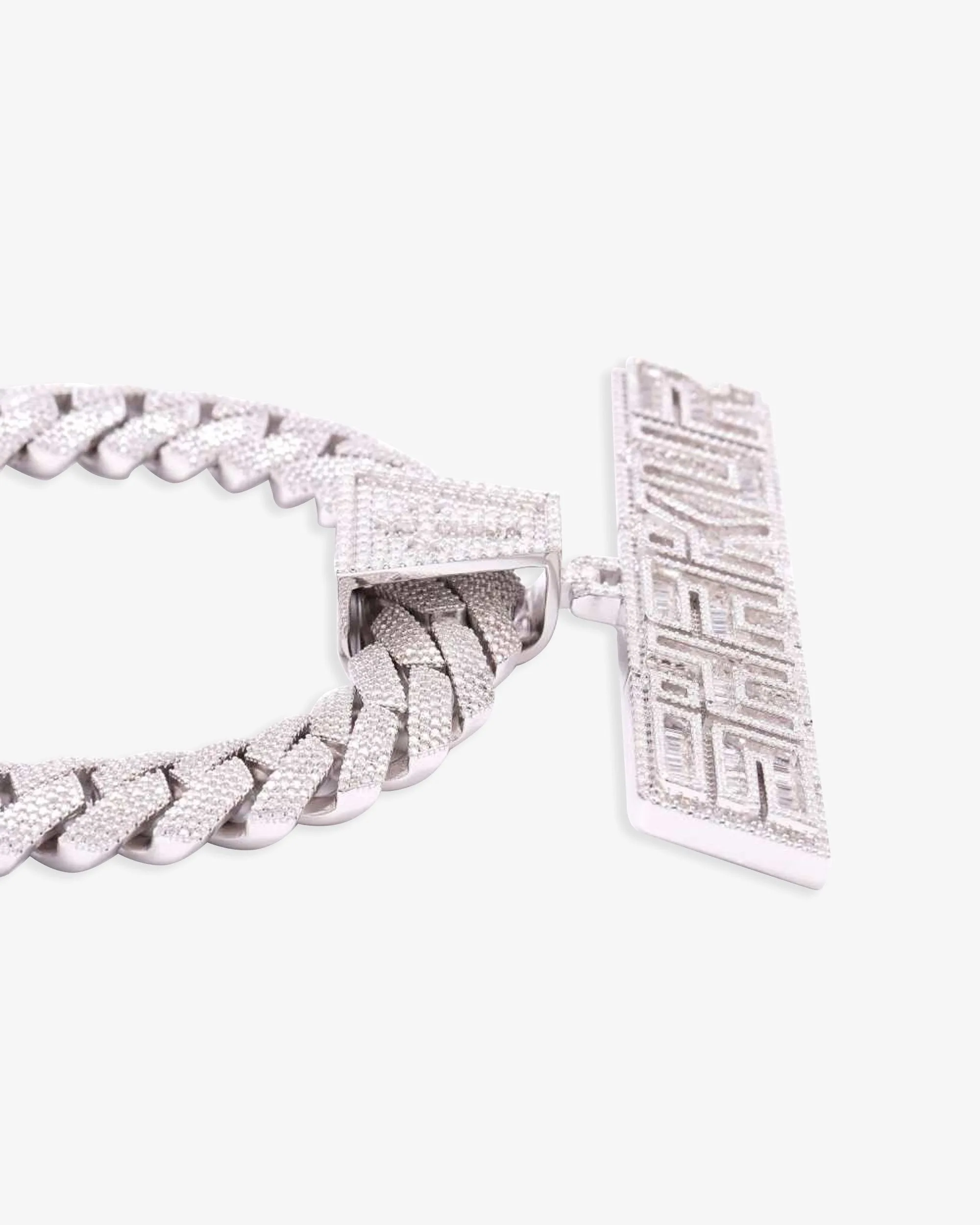 Moissanite Custom "SHAKUR" Pendant + Custom 4 Row 20MM Cuban Link Chain 14K Gold (view 4 of 4)