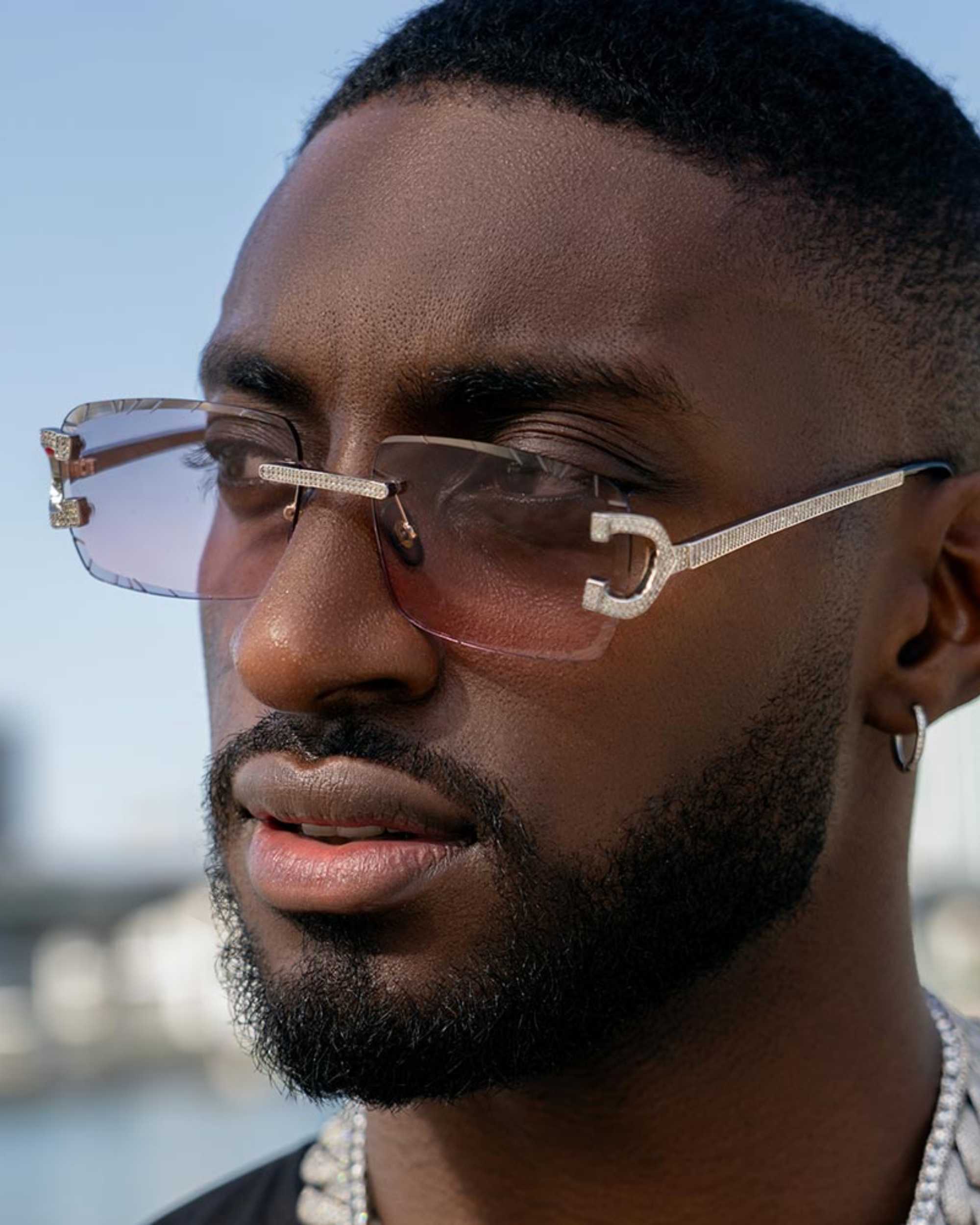 Moissanite Diamond Classic Sunglasses 14K Gold (view 5 of 13)