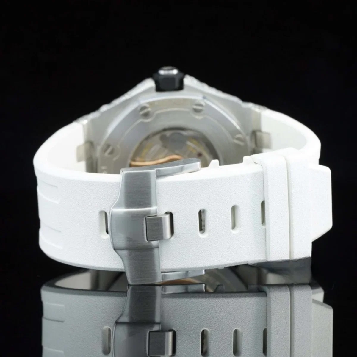 Moissanite Diamond Iced Out Fancy White Belt Automatic Watch For Men (view 4 of 4)