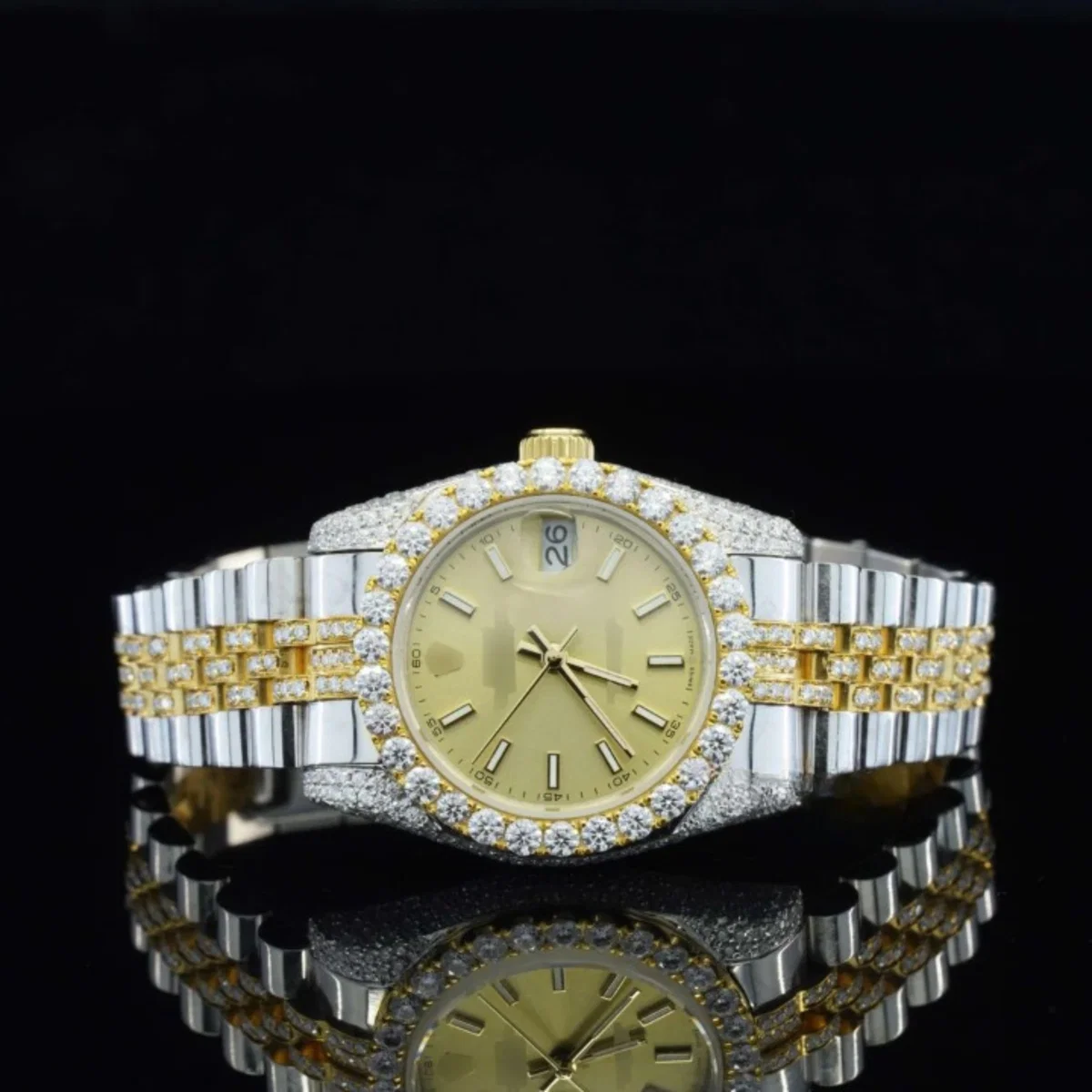 Moissanite Diamond Iced Out Fully Automatic Business Watch For Women (view 2 of 6)