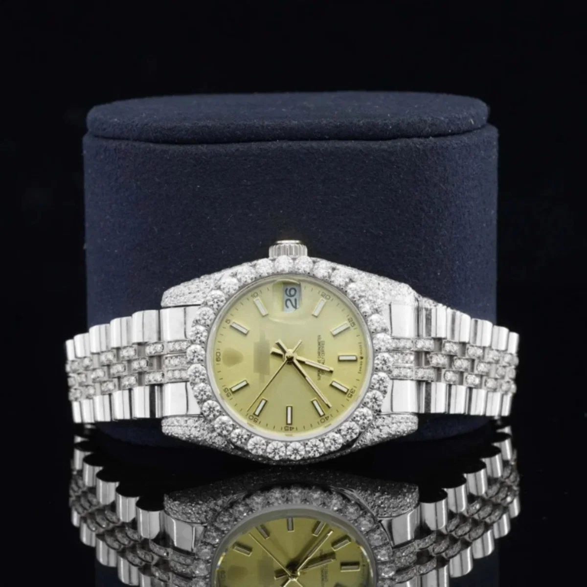 Moissanite Diamond Iced Out Fully Automatic Business Watch For Women (view 3 of 6)