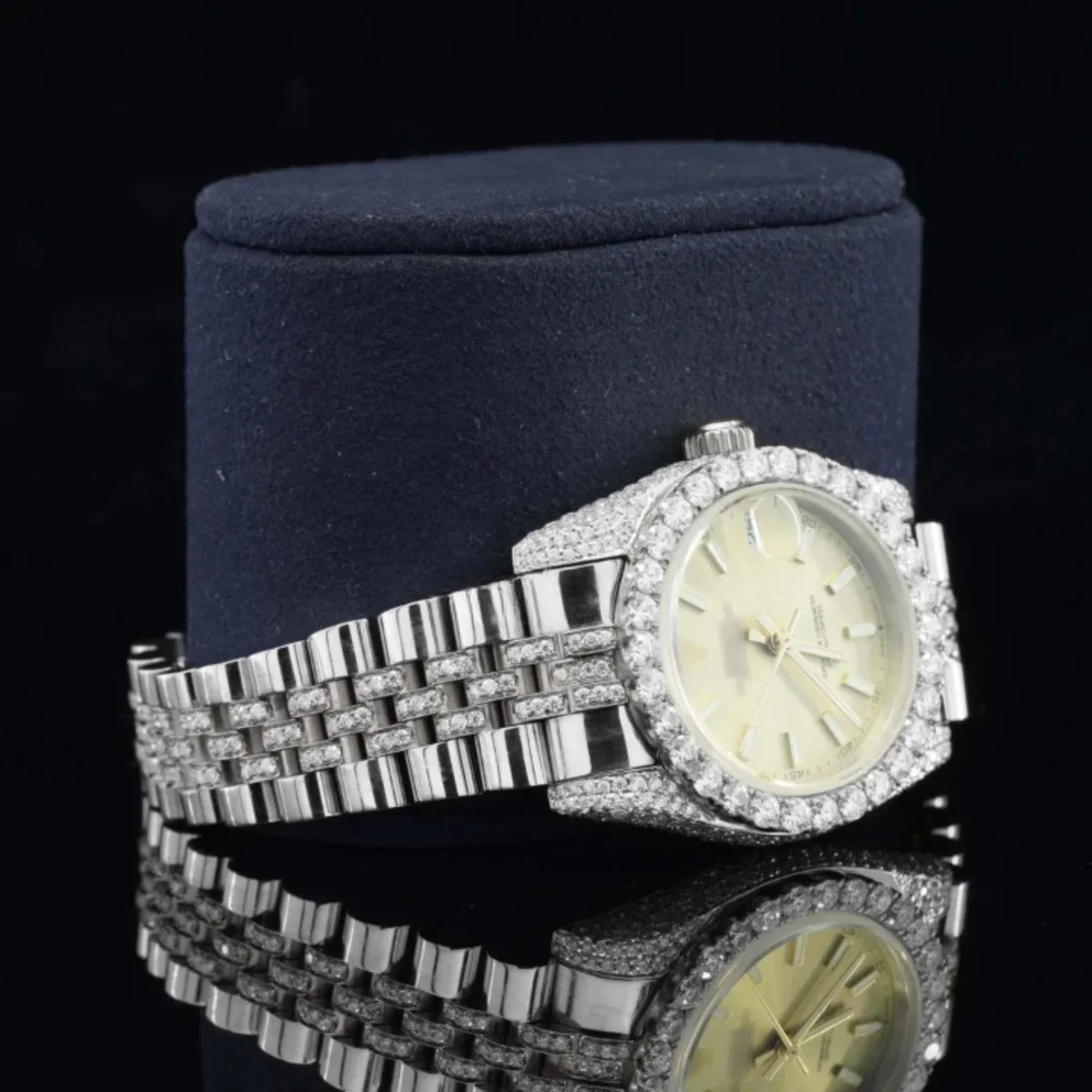 Moissanite Diamond Iced Out Fully Automatic Business Watch For Women (view 4 of 6)