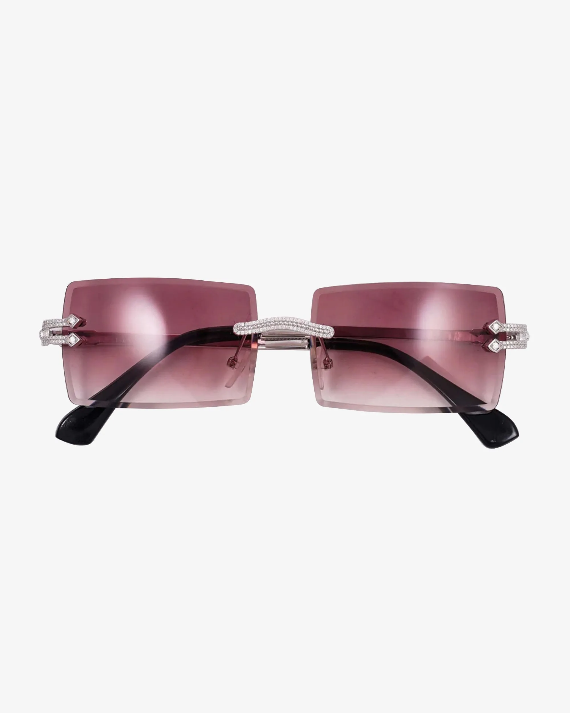Moissanite Diamond Rectangle Sunglasses 14K Gold (view 3 of 12)