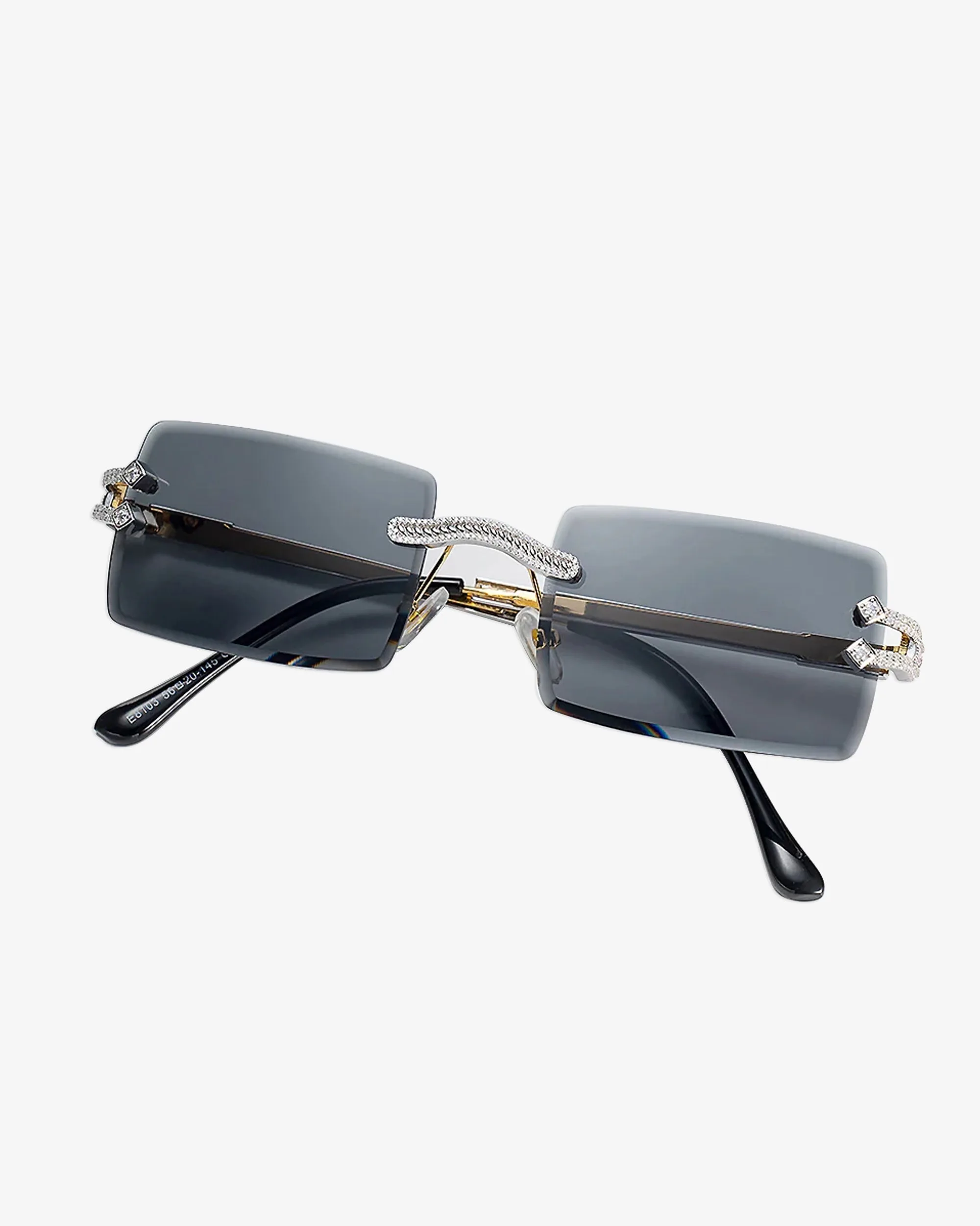 Moissanite Diamond Rectangle Sunglasses 14K Gold (view 5 of 12)