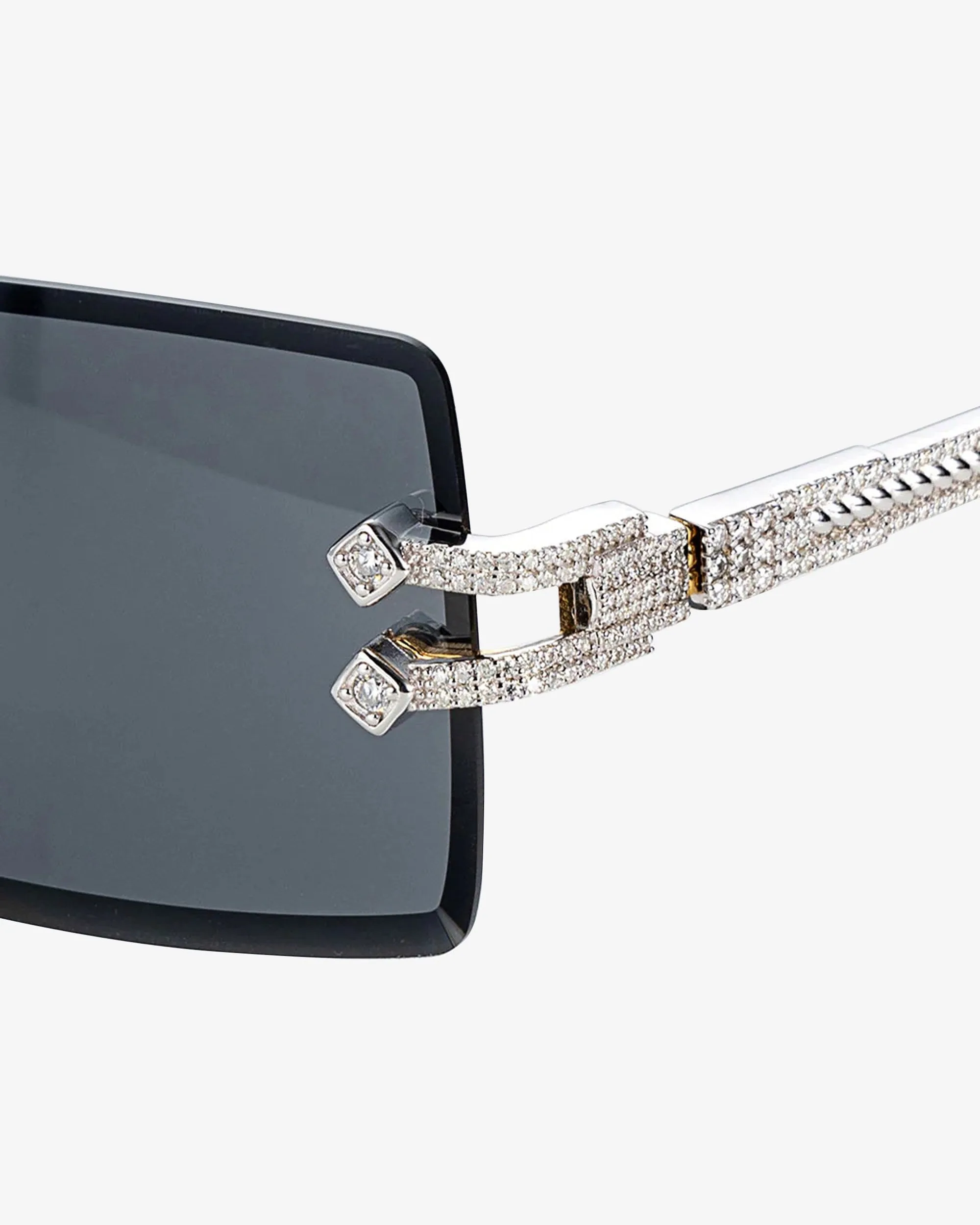 Moissanite Diamond Rectangle Sunglasses 14K Gold (view 6 of 12)