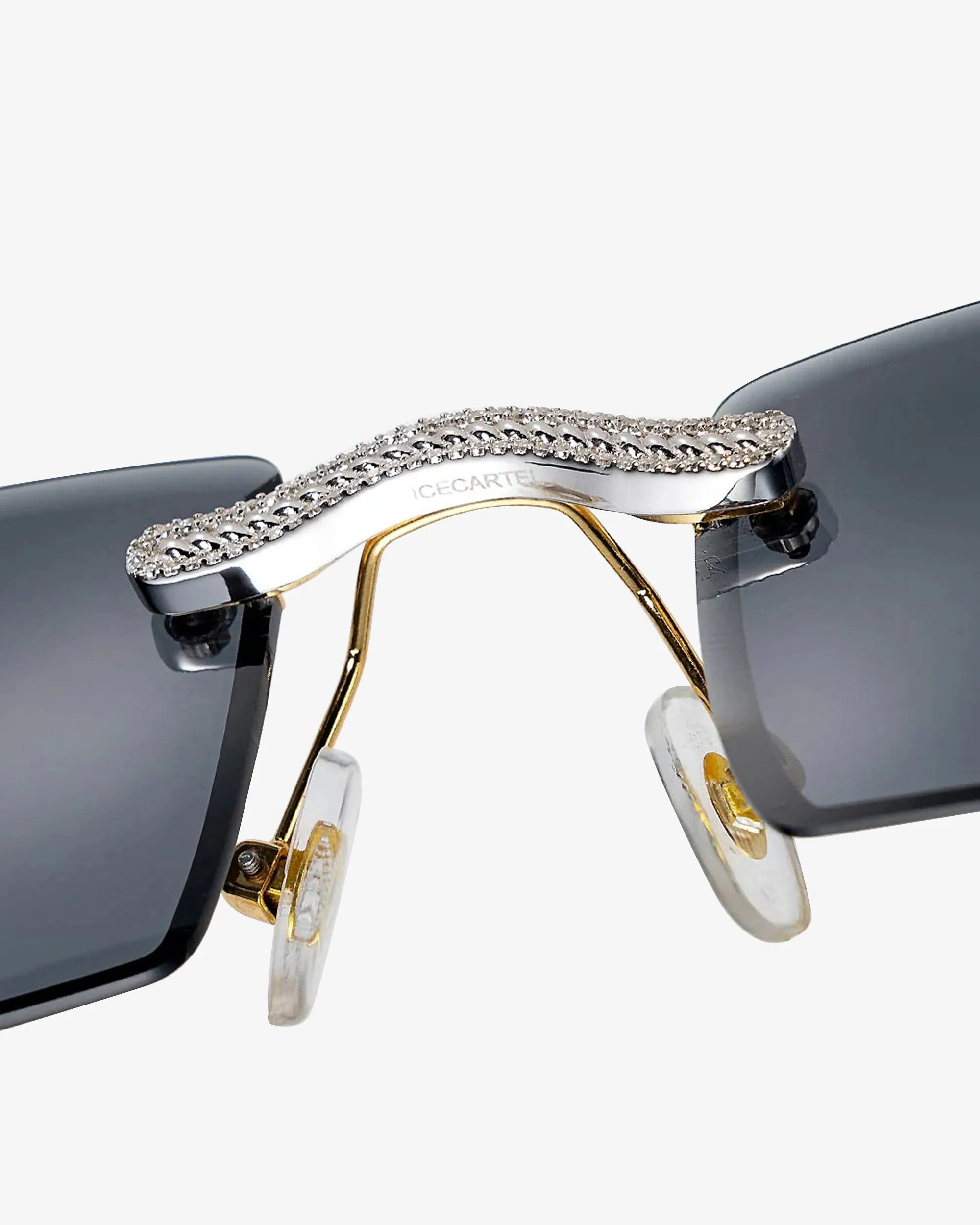 Moissanite Diamond Rectangle Sunglasses 14K Gold (view 7 of 12)
