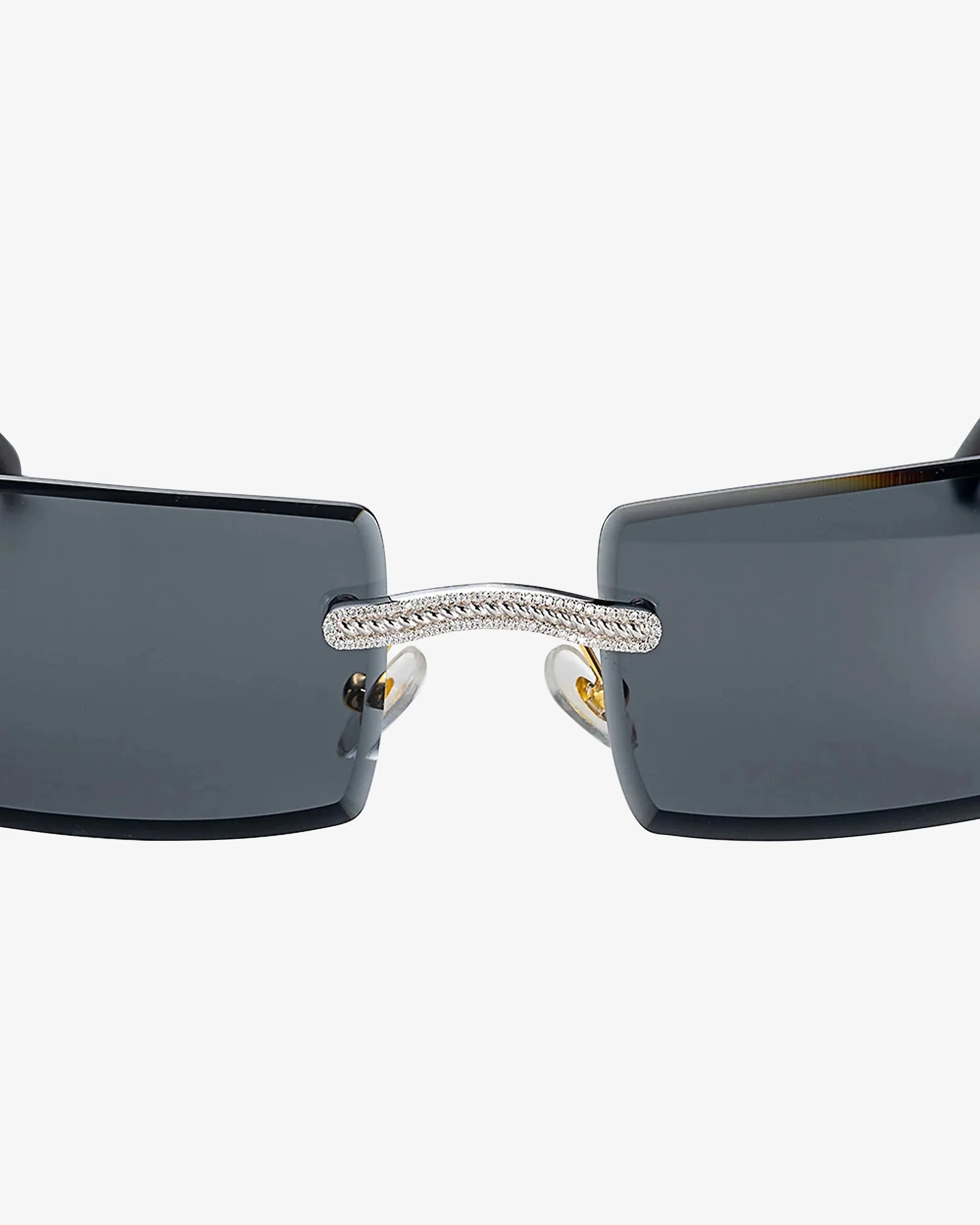 Moissanite Diamond Rectangle Sunglasses 14K Gold (view 8 of 12)