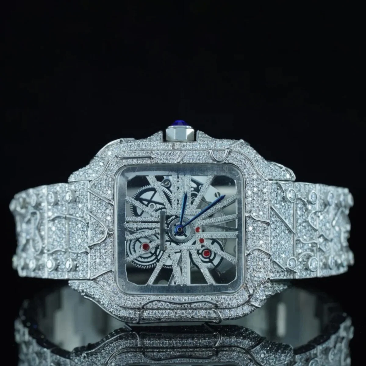 Moissanite Diamond Watch In Snake Skin Style Fully Iced Out Watch (view 2 of 2)