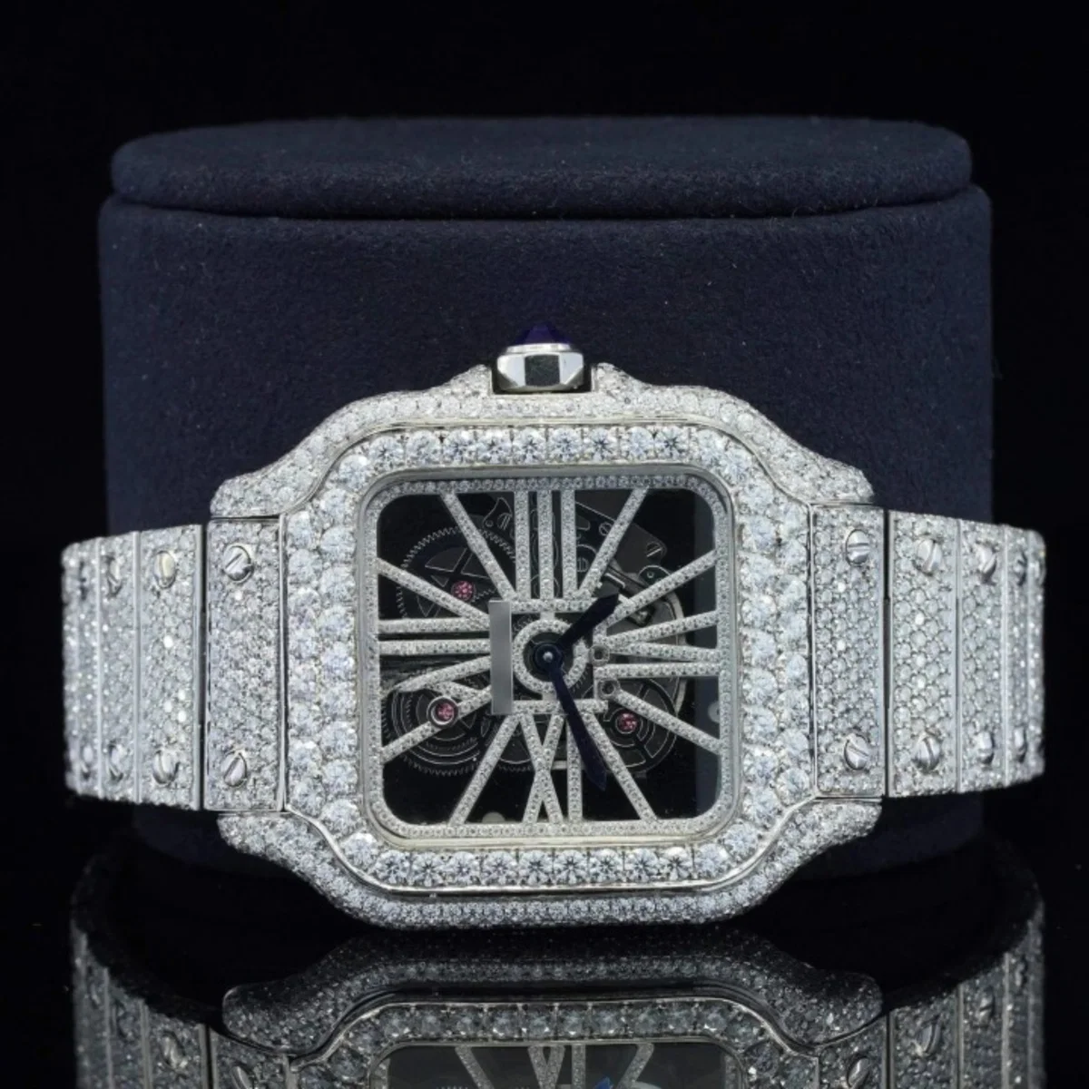 Moissanite Diamond Watch In Unique Style Fully Iced Out Watch Custom