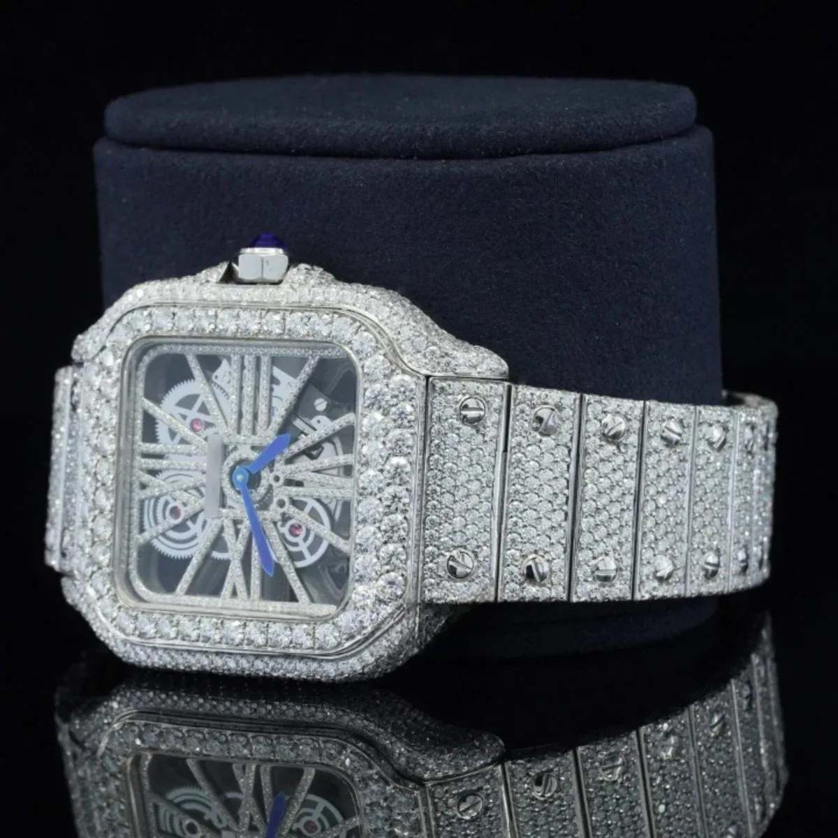 Moissanite Diamond Watch In Unique Style Fully Iced Out Watch Custom (view 4 of 5)