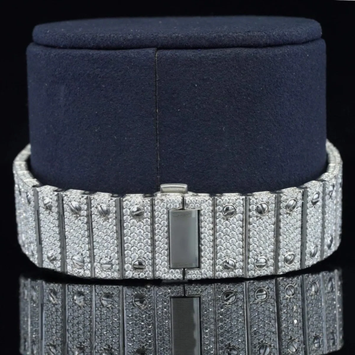 Moissanite Diamond Watch In Unique Style Fully Iced Out Watch Custom (view 5 of 5)