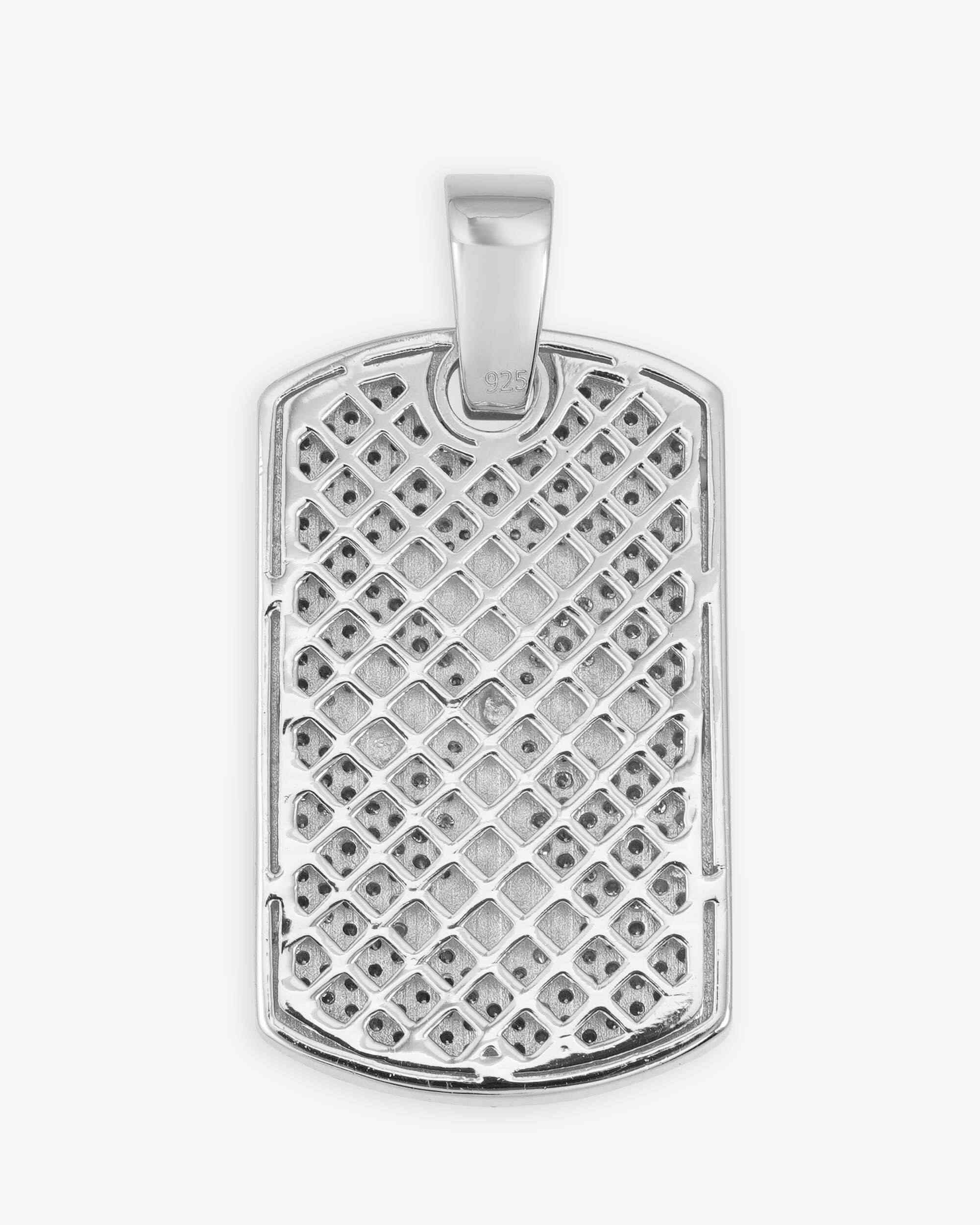 Moissanite Dog Tag Cross Pendant 14K Gold (view 3 of 11)