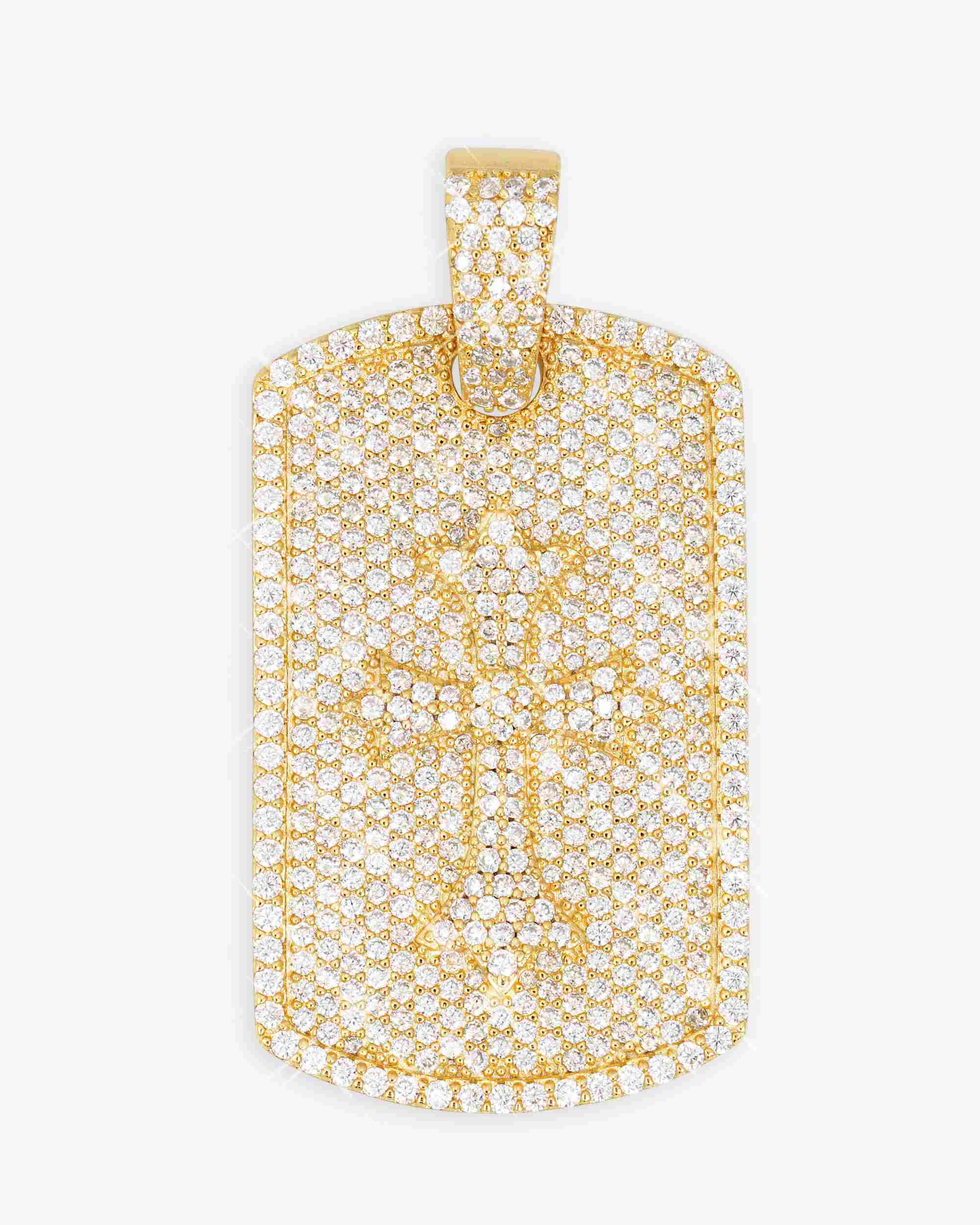 Moissanite Dog Tag Cross Pendant 14K Gold (view 5 of 11)