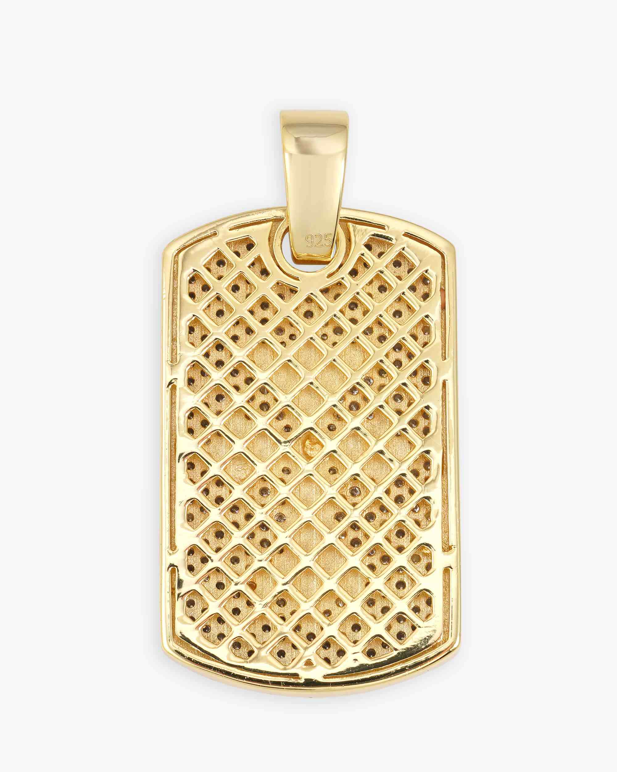 Moissanite Dog Tag Cross Pendant 14K Gold (view 7 of 11)