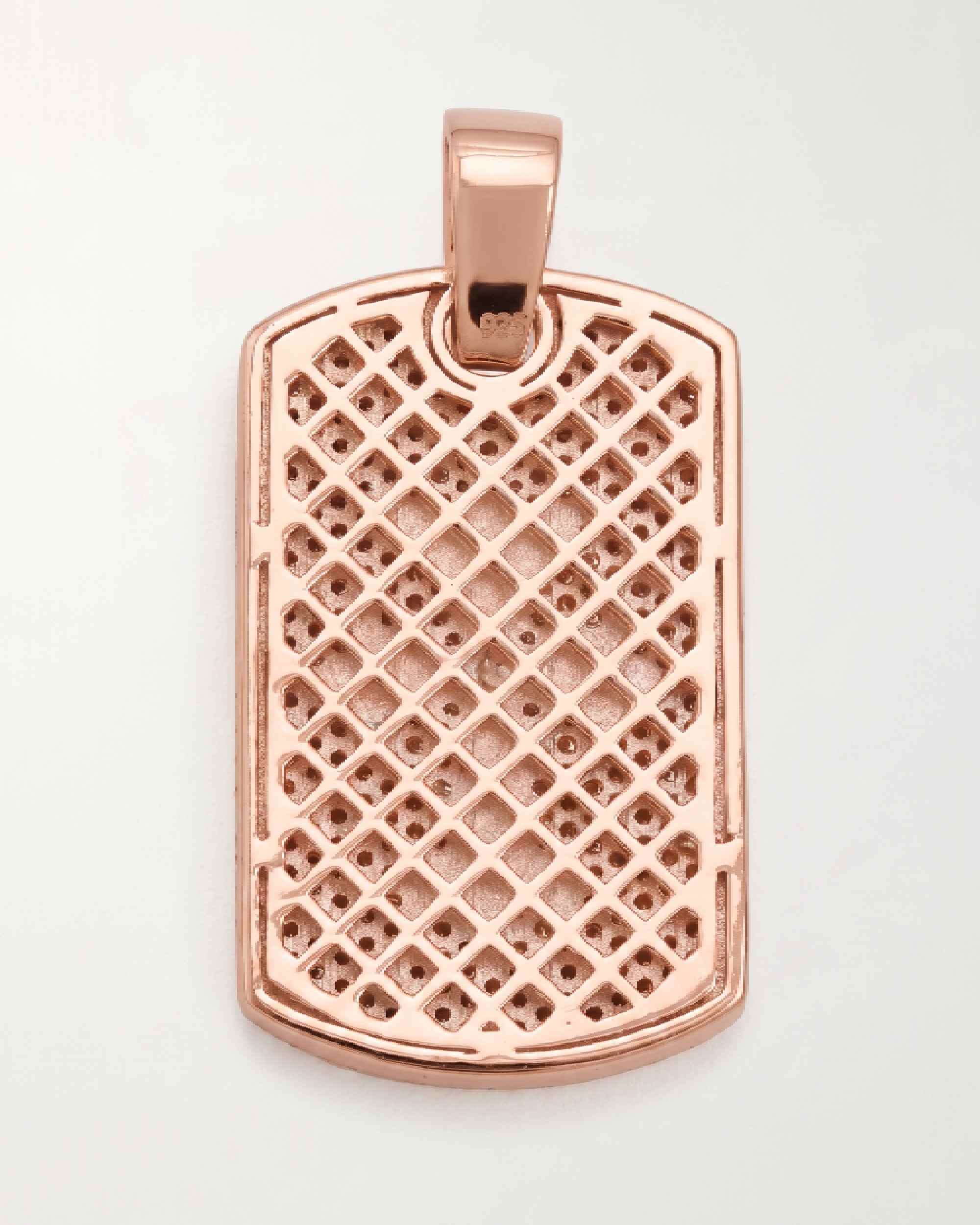 Moissanite Dog Tag Cross Pendant 14K Gold (view 10 of 11)