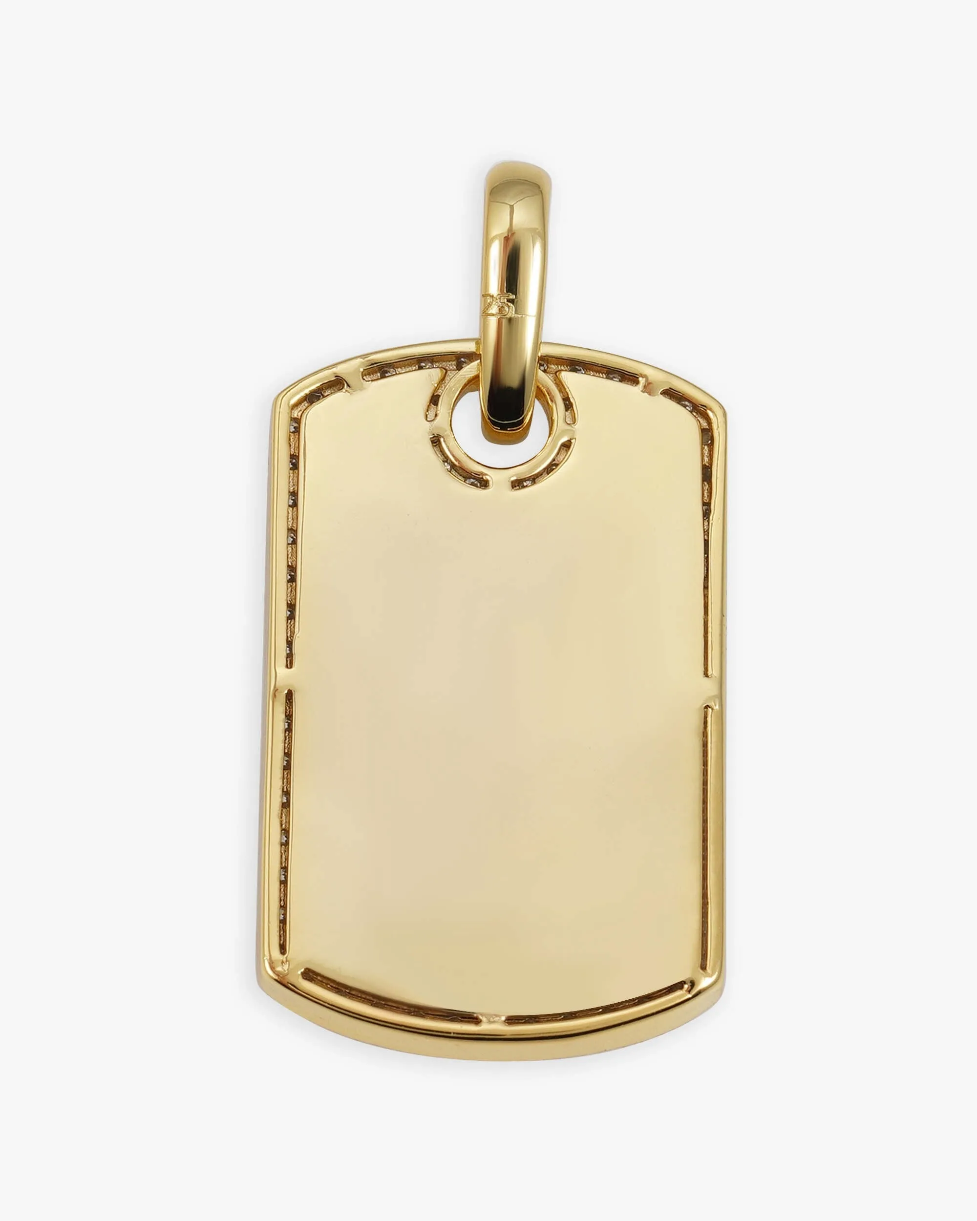 Moissanite Dog Tag Pendant 14K Gold (view 4 of 5)