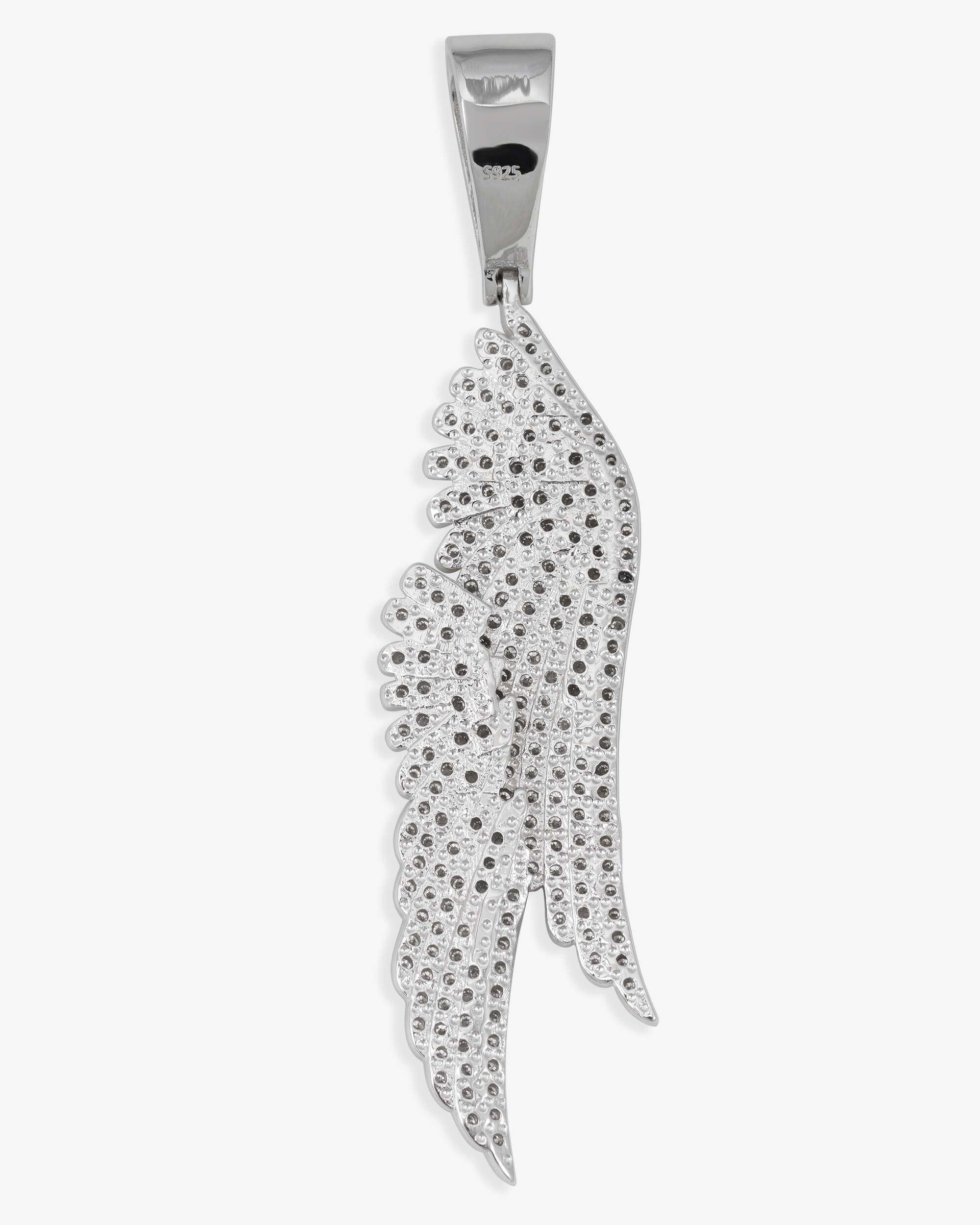 Moissanite Feather Pendant 14K Gold (view 3 of 4)