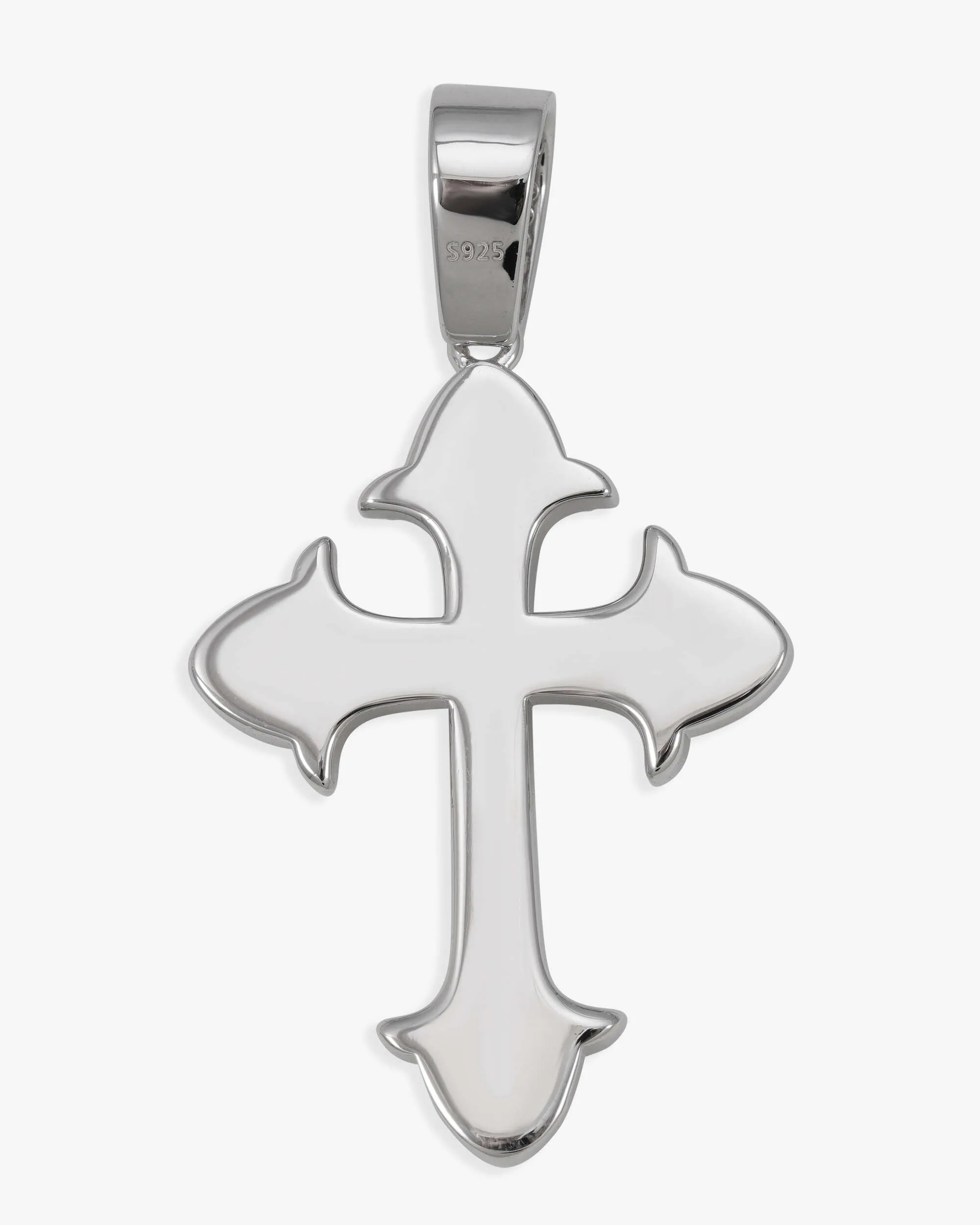 Moissanite Fleur Cross Pendant 14K Gold (view 4 of 9)
