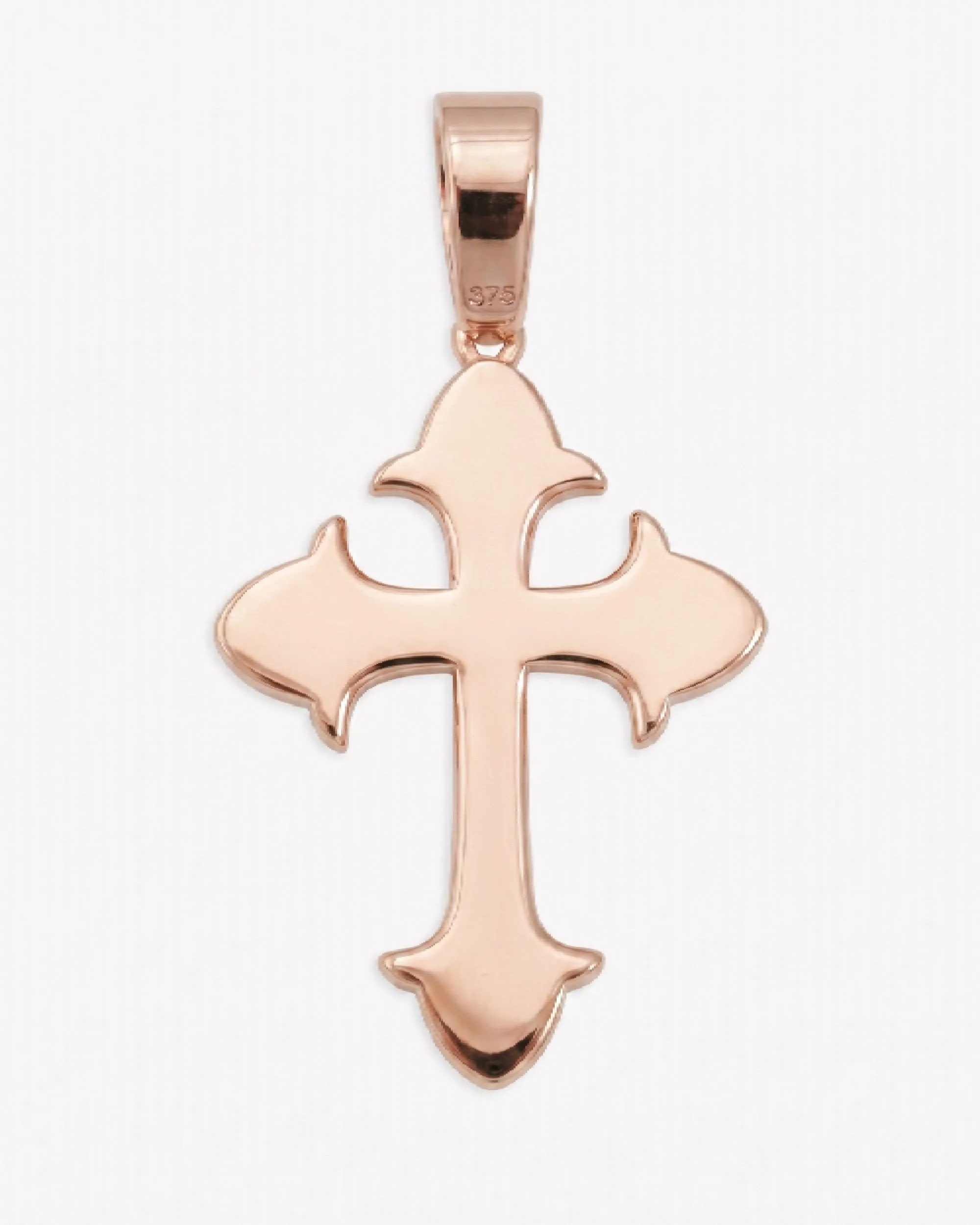 Moissanite Fleur Cross Pendant 14K Gold (view 9 of 9)