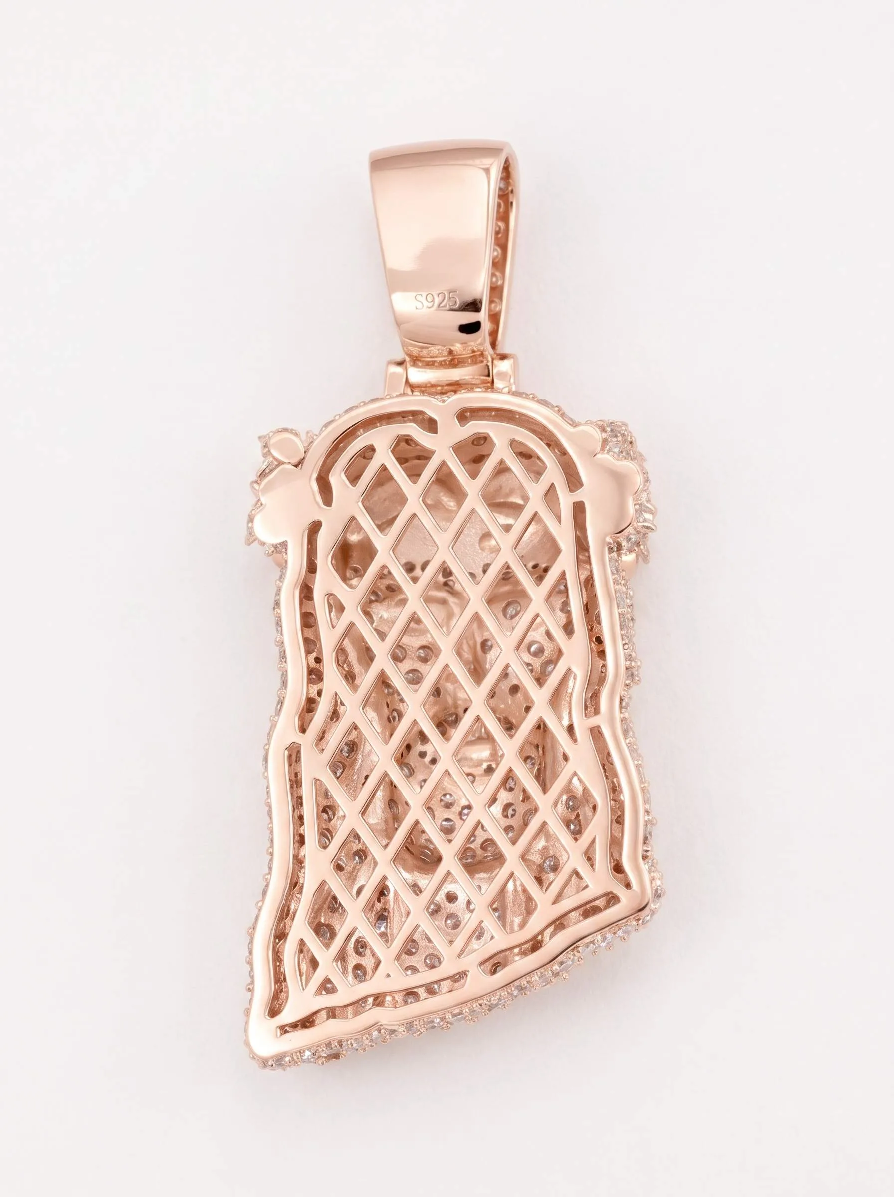 Moissanite Flower Beads Jesus Pendant 14K Gold (view 13 of 13)