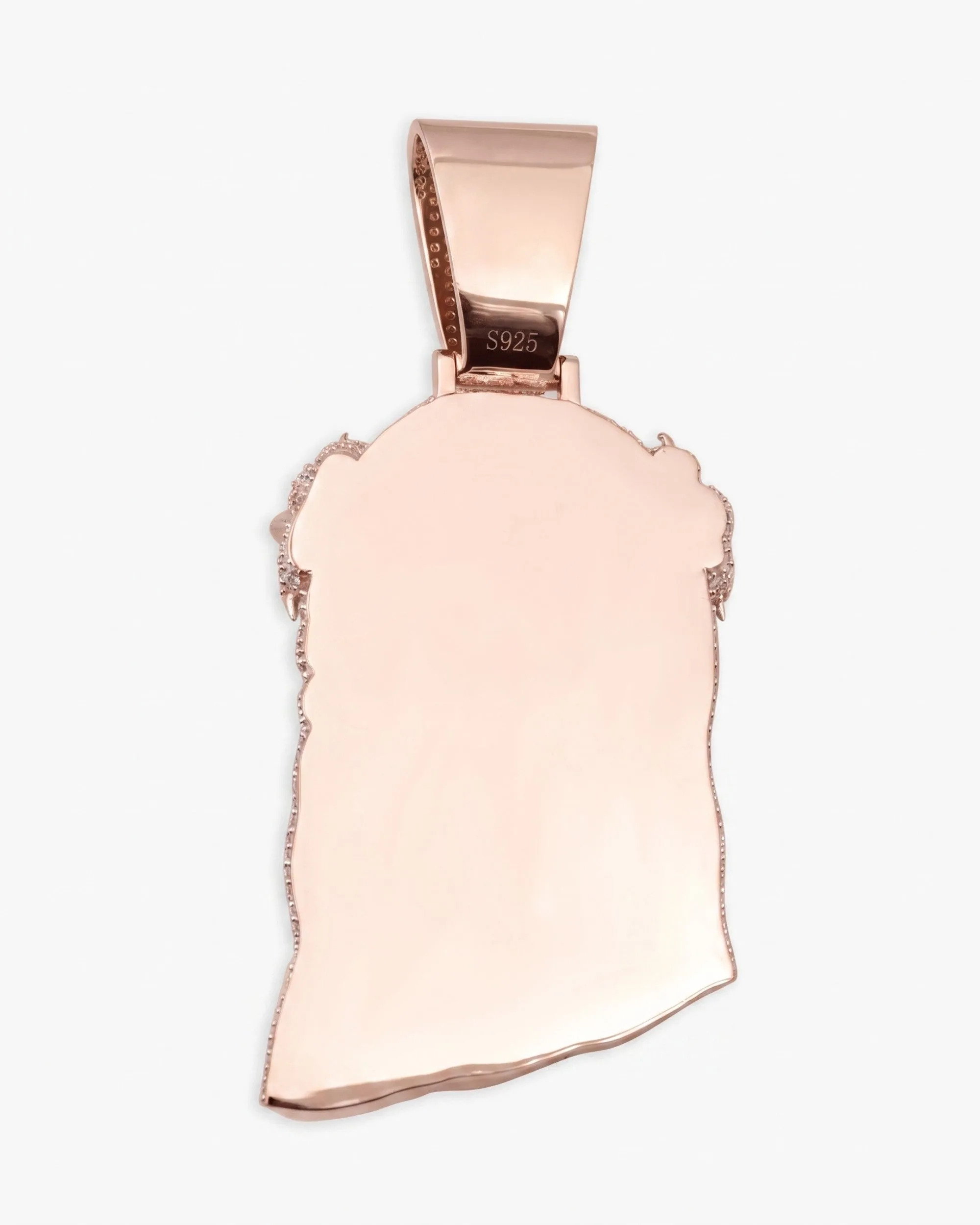Moissanite Four Leaf Clover Jesus Pendant 14K Gold (view 7 of 12)