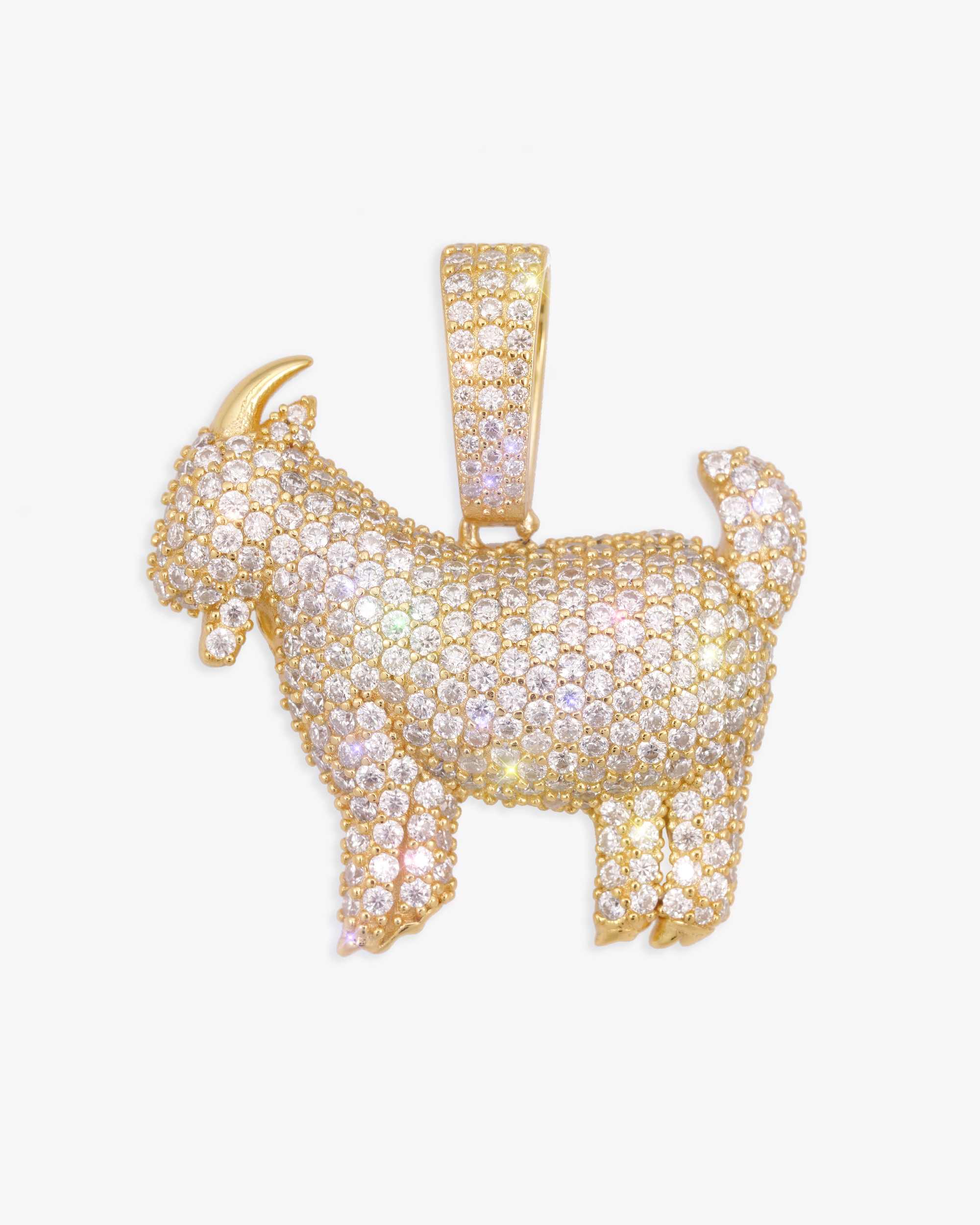 Moissanite GOAT Pendant 14K Gold (view 4 of 10)