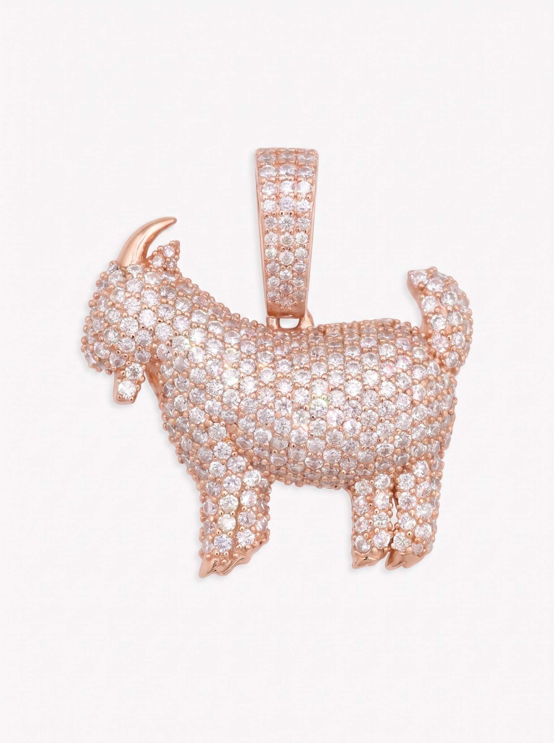 Moissanite GOAT Pendant 14K Gold (view 7 of 10)