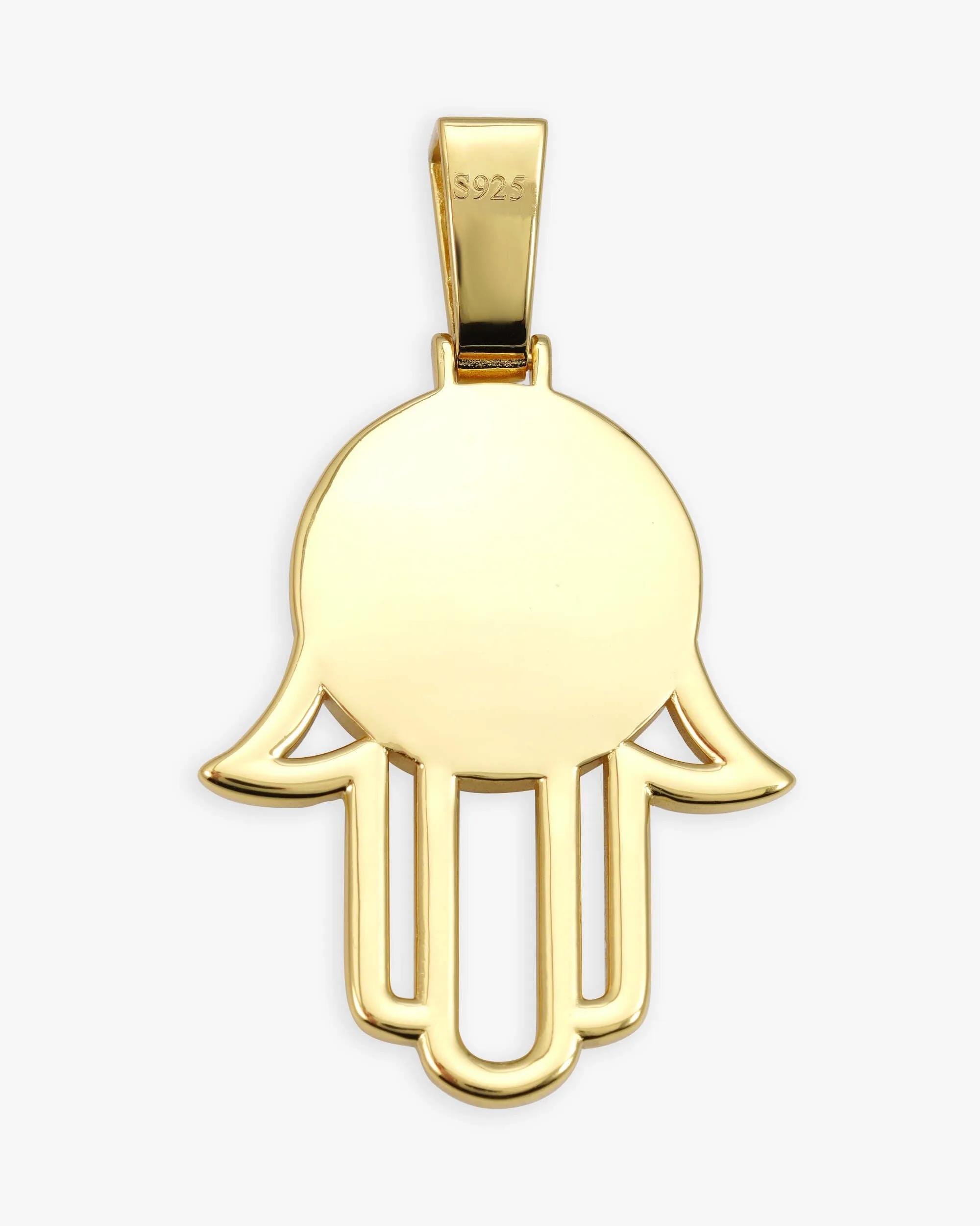 Moissanite Hamsa Hand Photo Pendant 14K Gold (view 3 of 12)