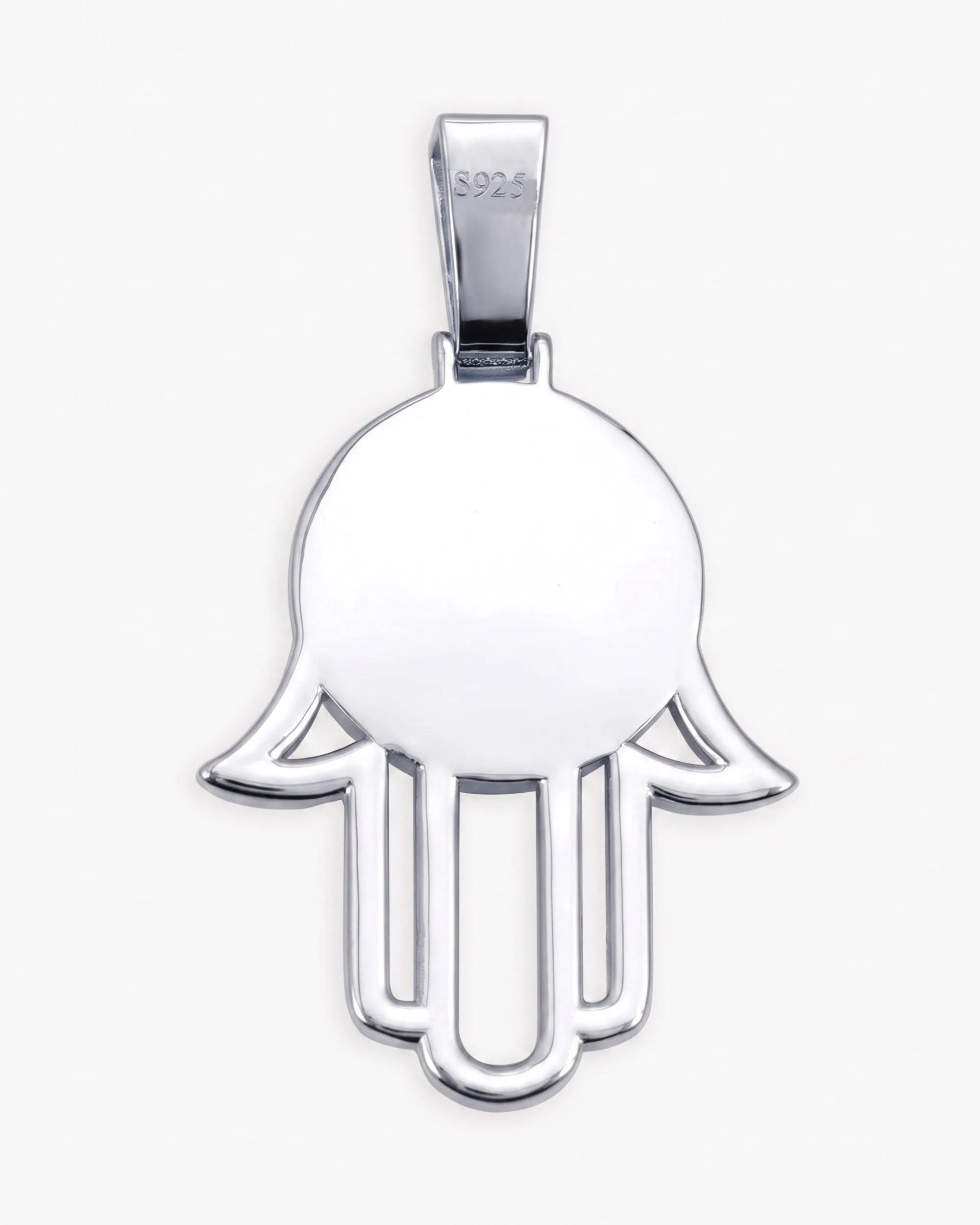 Moissanite Hamsa Hand Photo Pendant 14K Gold (view 11 of 12)