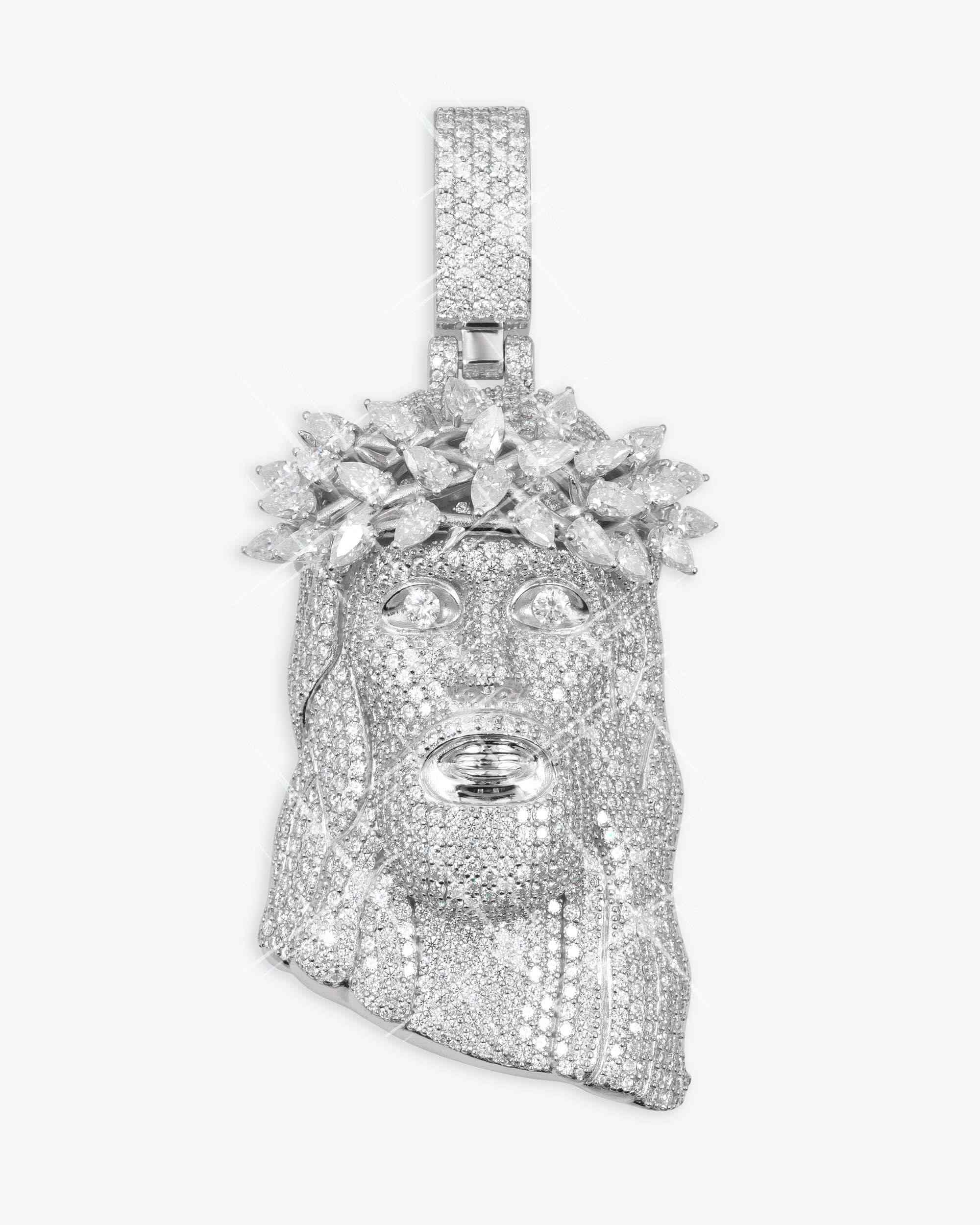 Moissanite Oval Cut Jesus Pendant 14K Gold