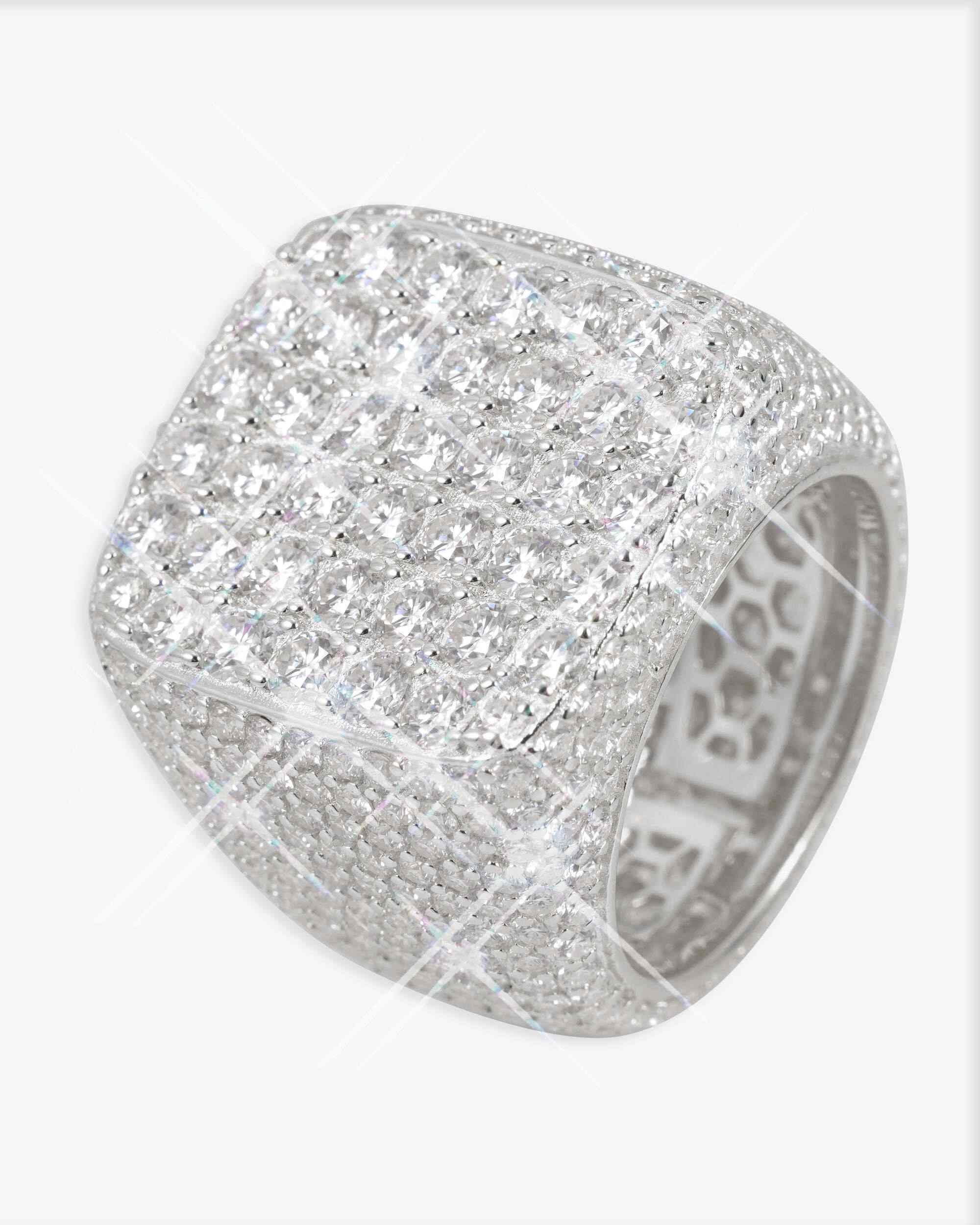 Moissanite Pinky Ring - in white gold (view 3 of 4)