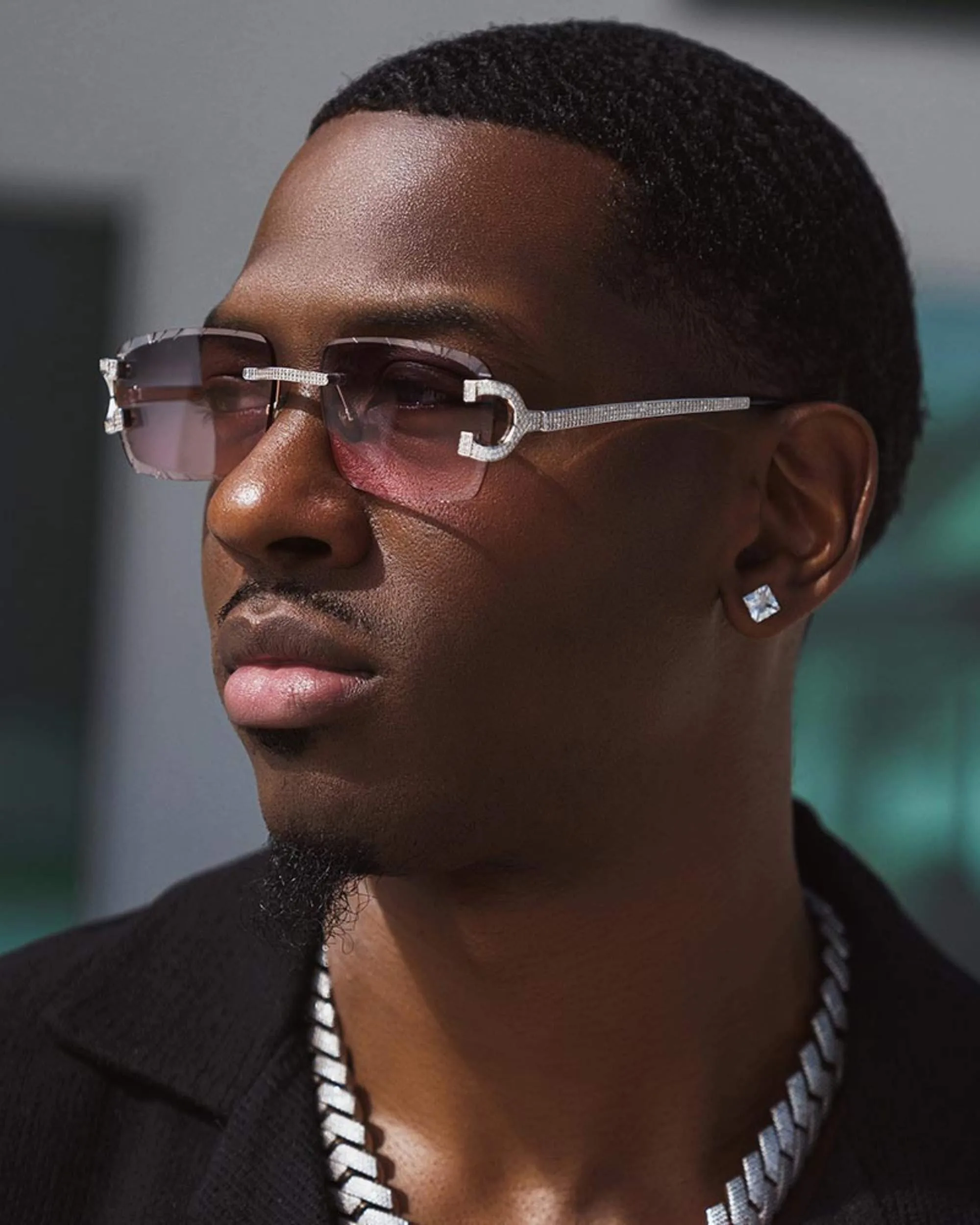 Moissanite Prong Sunglasses 14K Gold (view 3 of 17)