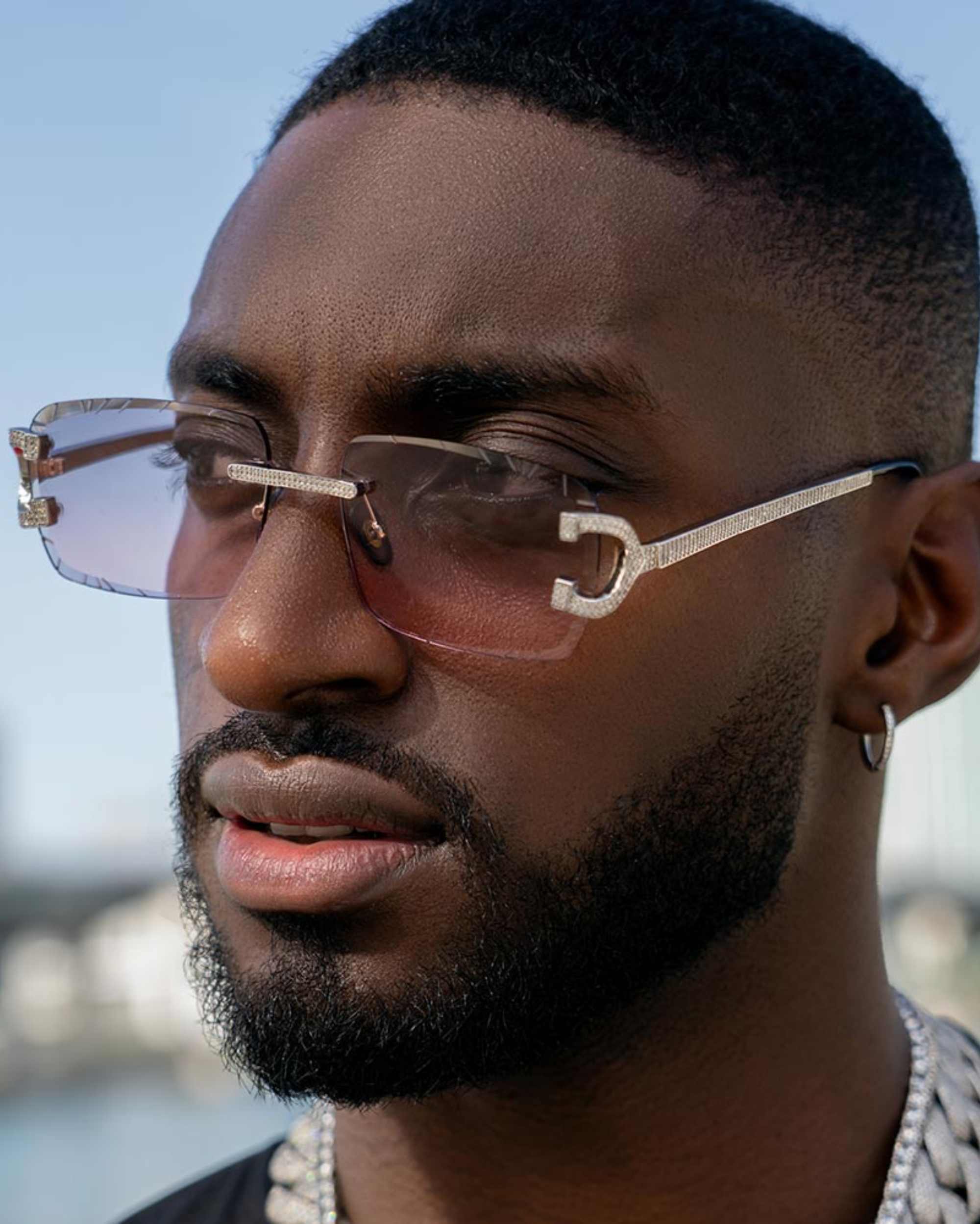 Moissanite Prong Sunglasses 14K Gold (view 5 of 17)
