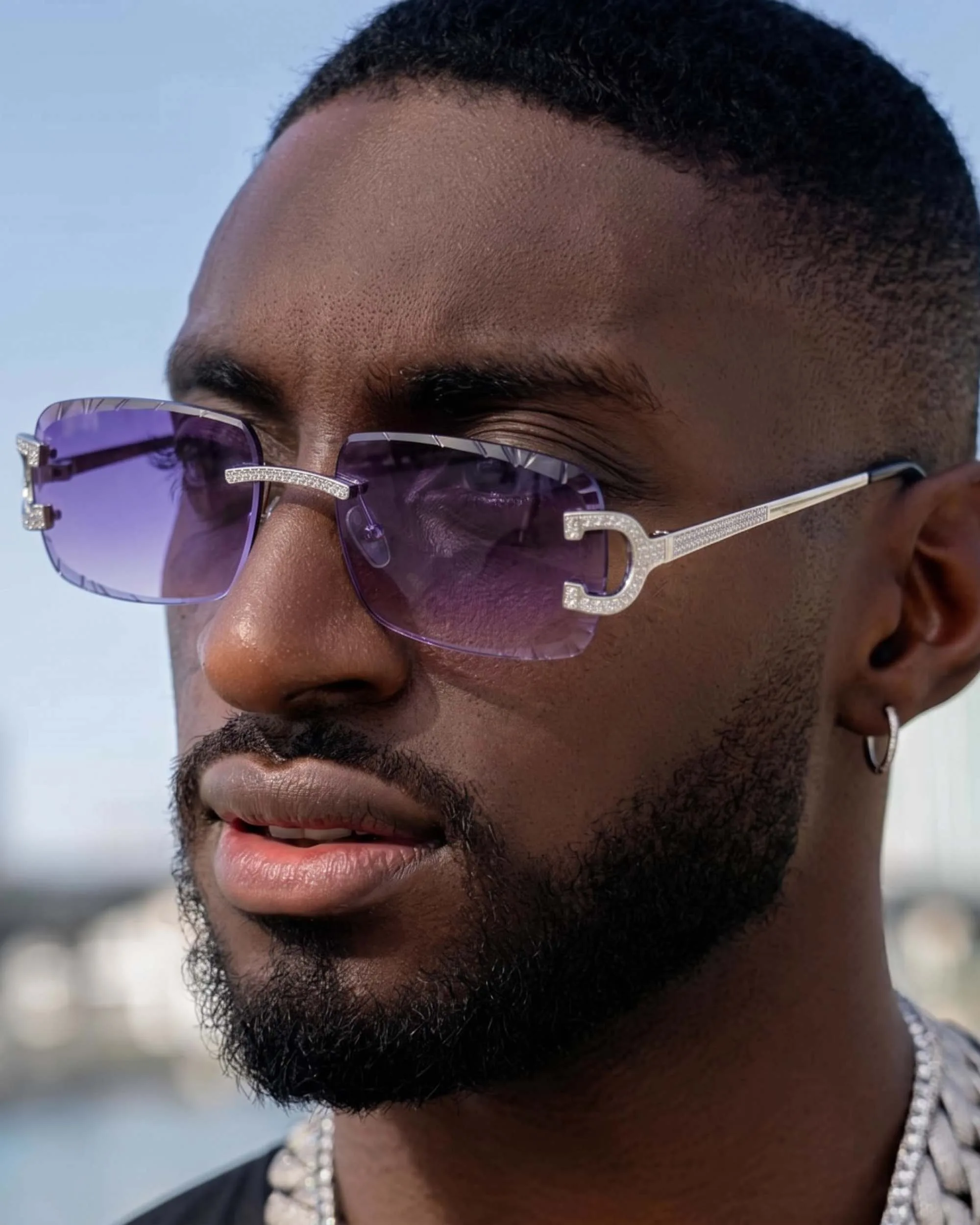 Moissanite Prong Sunglasses 14K Gold (view 14 of 17)